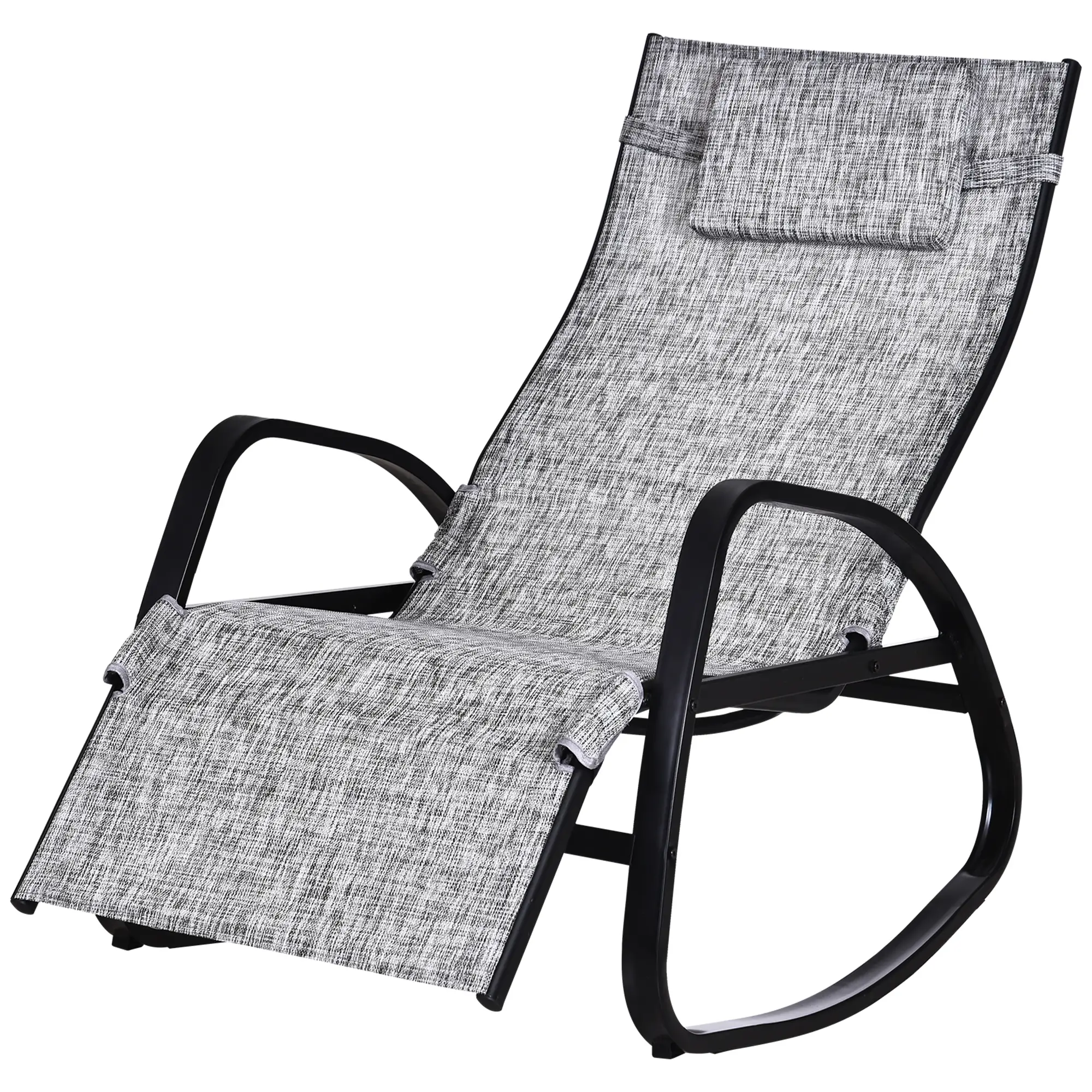 Adjustable Zero Gravity Rocking Lounge Chair, Outdoor Recliner w/ Pillow, Footrest - Image 11