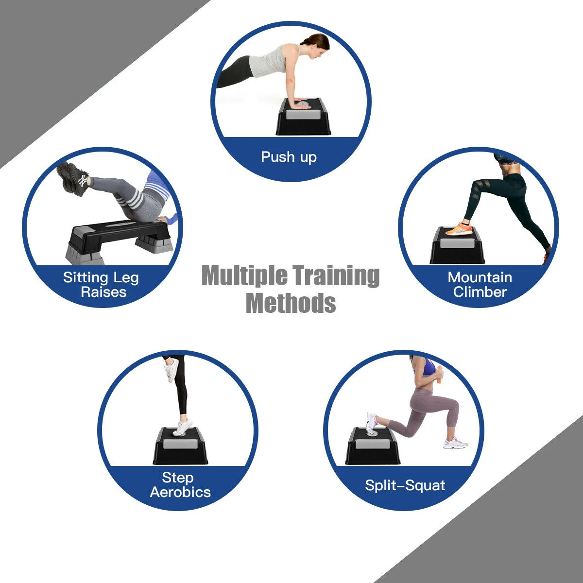 Aerobic Exercise Stepper Trainer with Adjustable Height, Gray - Image 8