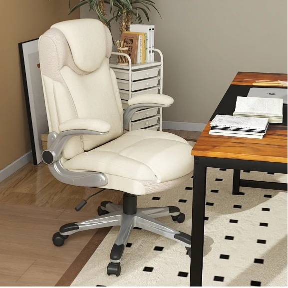 All-in-One Home Office Furniture Bundle – Ergonomic Chair Spacious Desk Multi-Drawer Cart Bookshelf & Accent Chairs - Image 6