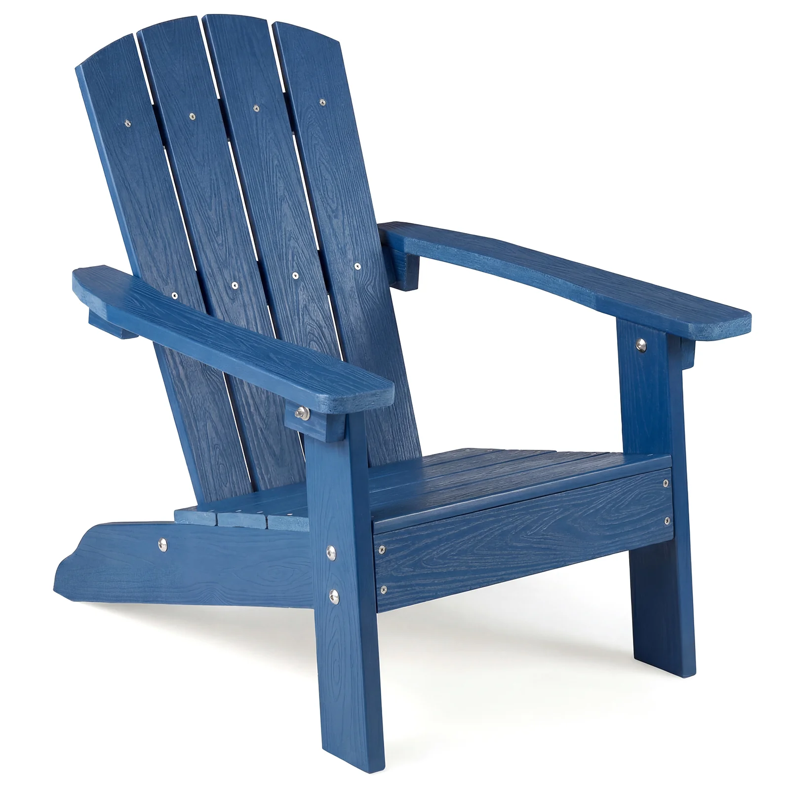 All-Weather HDPE Kids Adirondack Chair, High Backrest Armrests, Blue