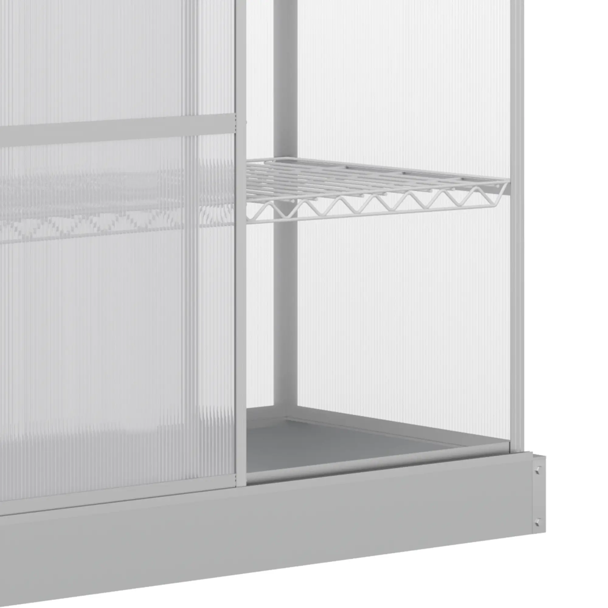 Aluminum Cold Frame Greenhouse, Openable Top, 2 Shelves, Indoor Outdoor - Image 10