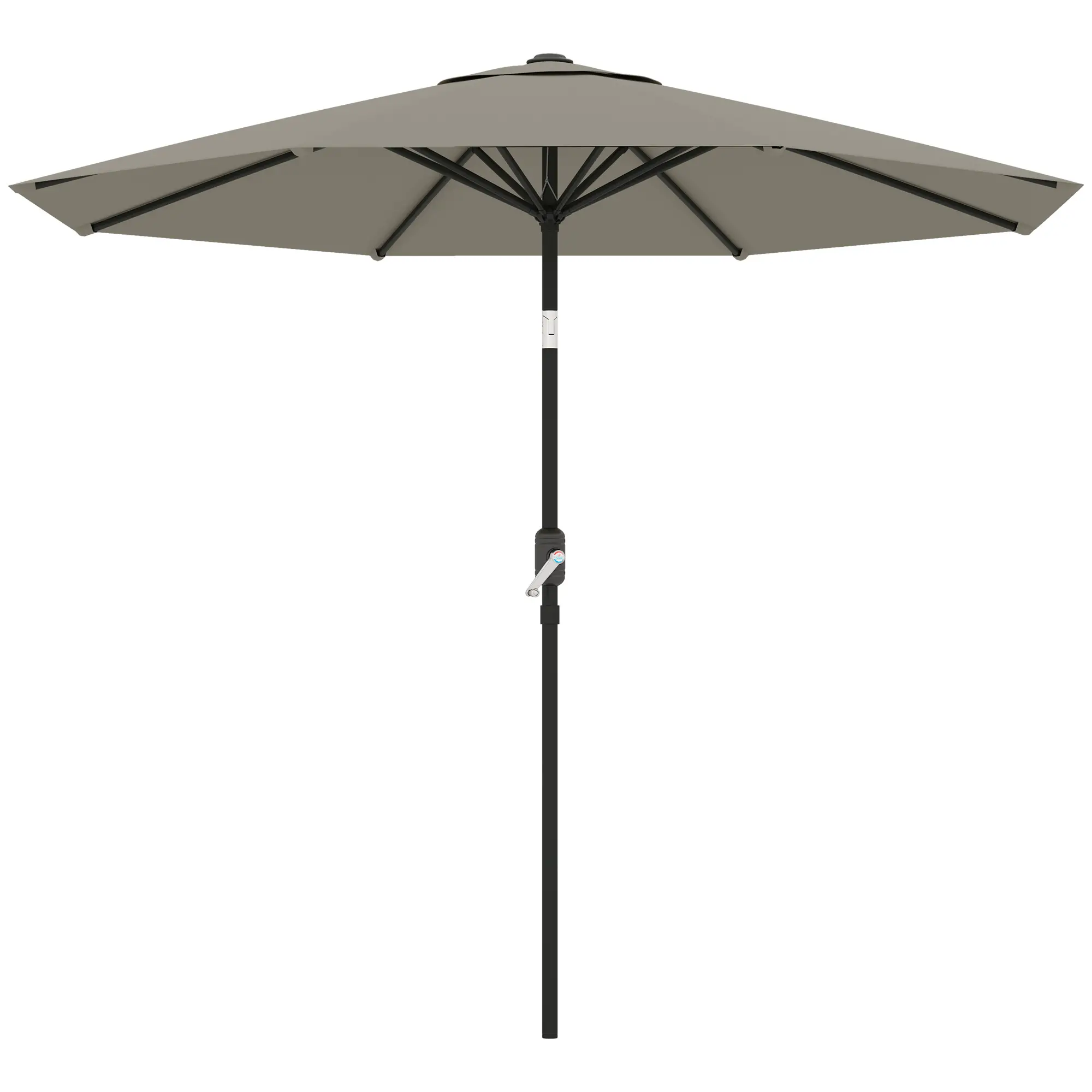Aluminum Patio Umbrella, 8.5ft, Garden Outdoor Parasol, Light Grey