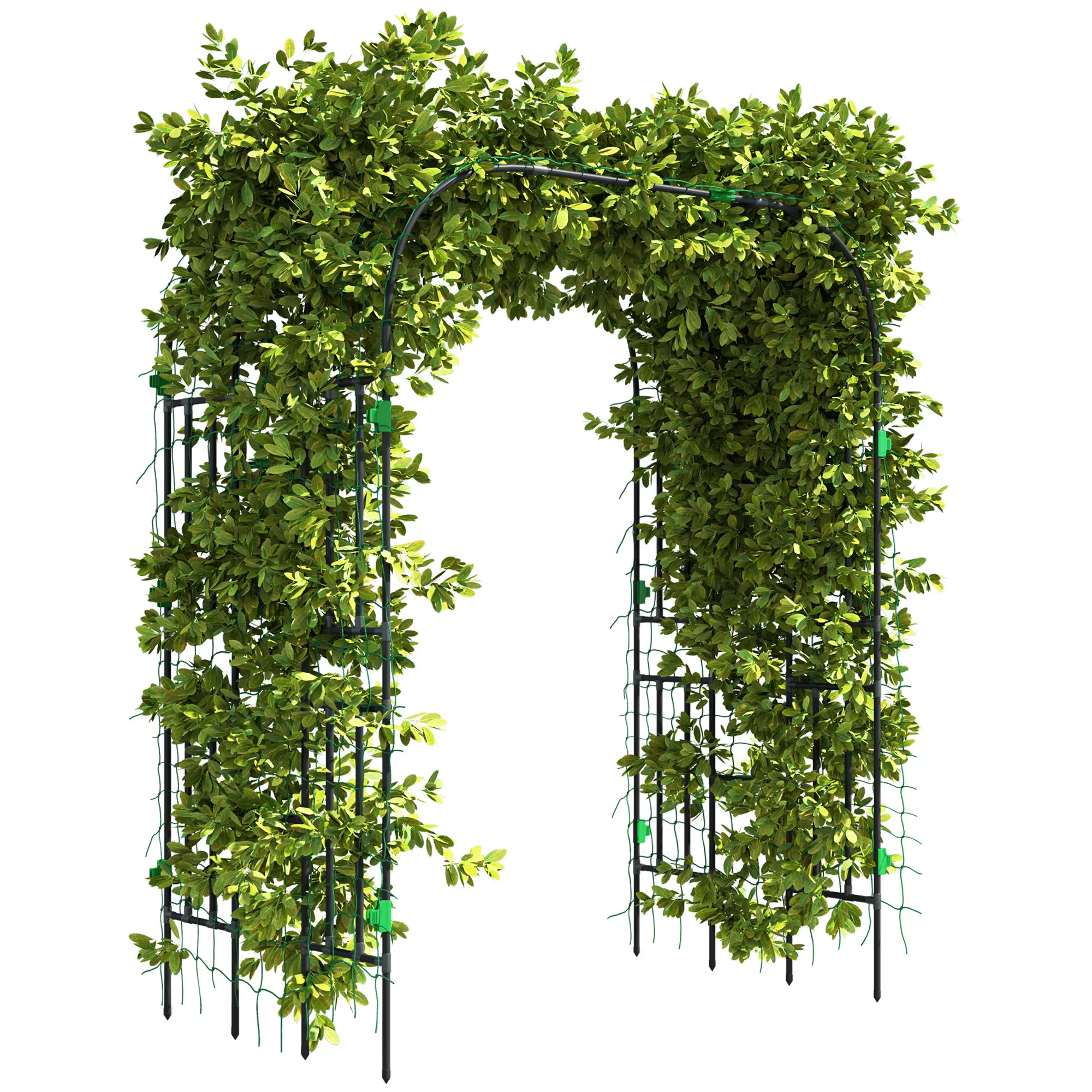 Arched Garden Trellis, 8 FT Tall Metal Plant Support with Netting - Image 11