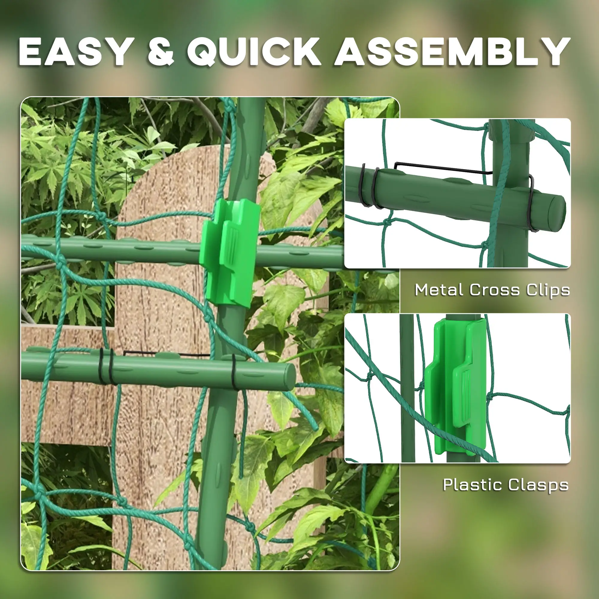 Arched Garden Trellis, Metal Cucumber Plant Support, 57" x 66" x 81" - Image 5