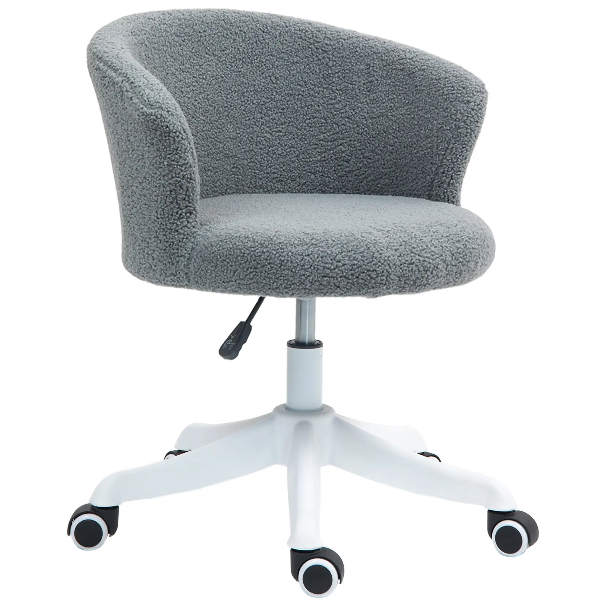 Armless Office Chair, Adjustable Height, Swivel Wheels, Mid Back, Grey