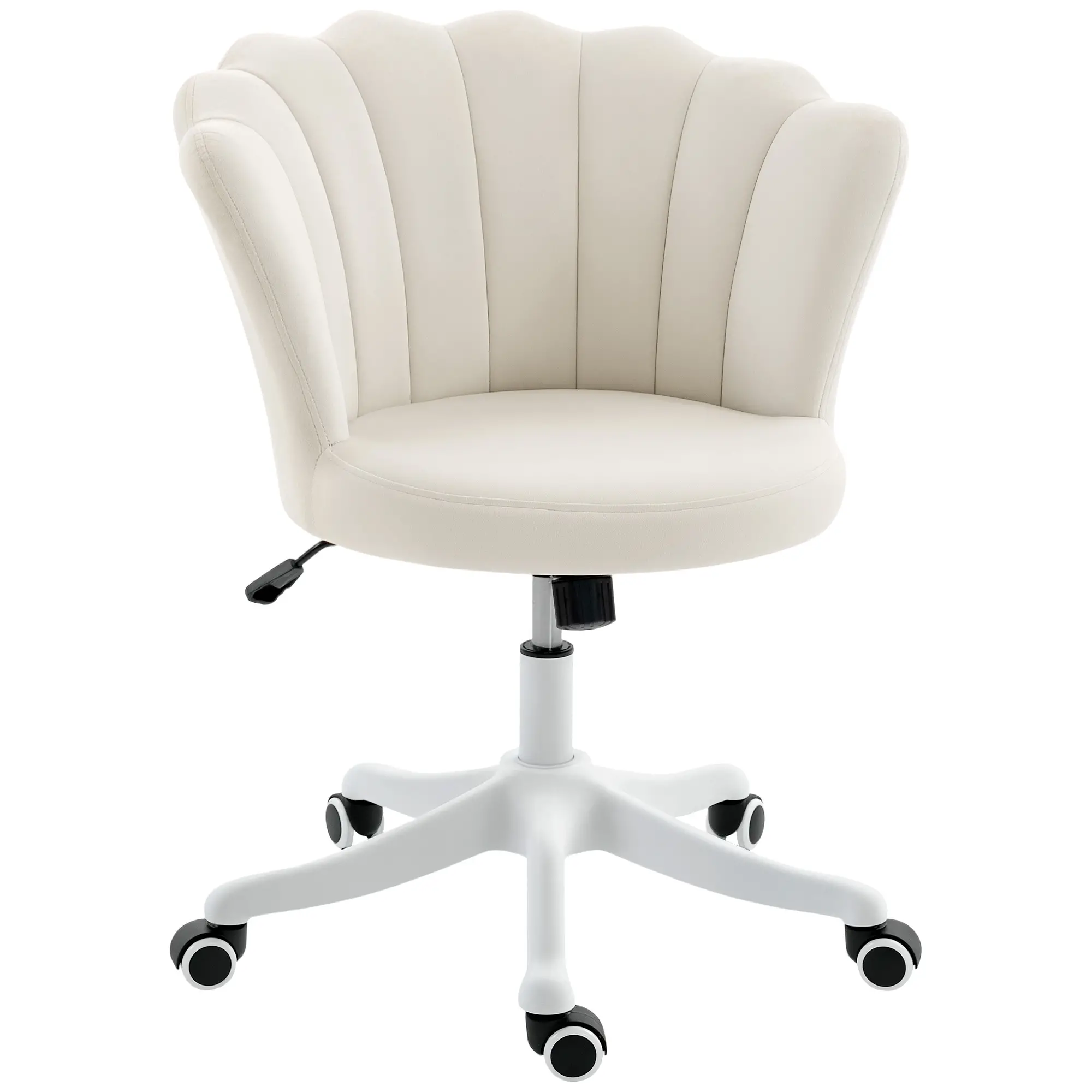 Armless Swivel Desk Chair, Adjustable Height, Cream