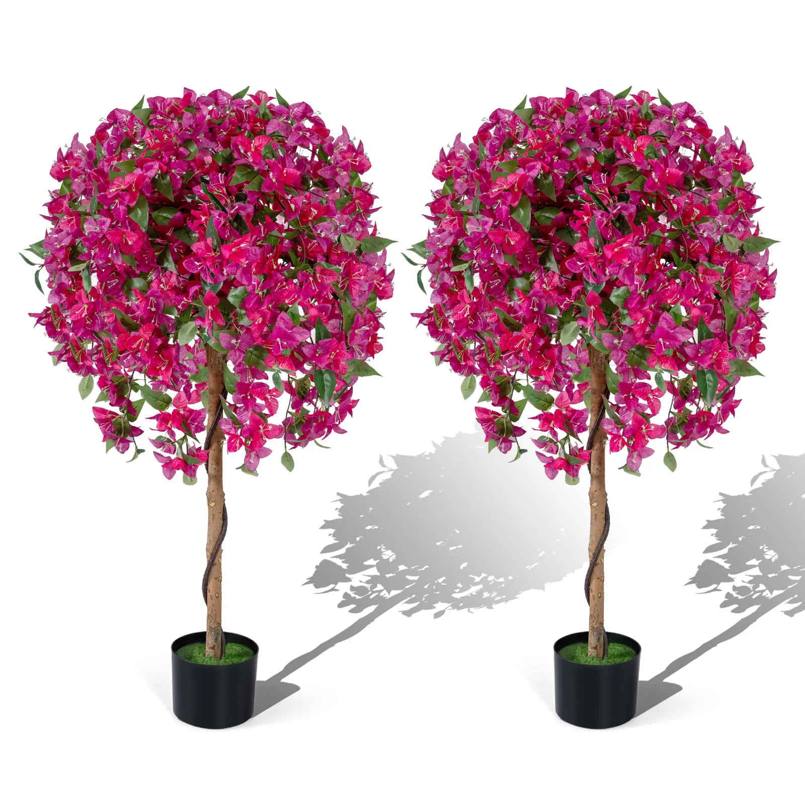Artificial Azalea Trees, 2 Pack, Vivid Blooming Flowers