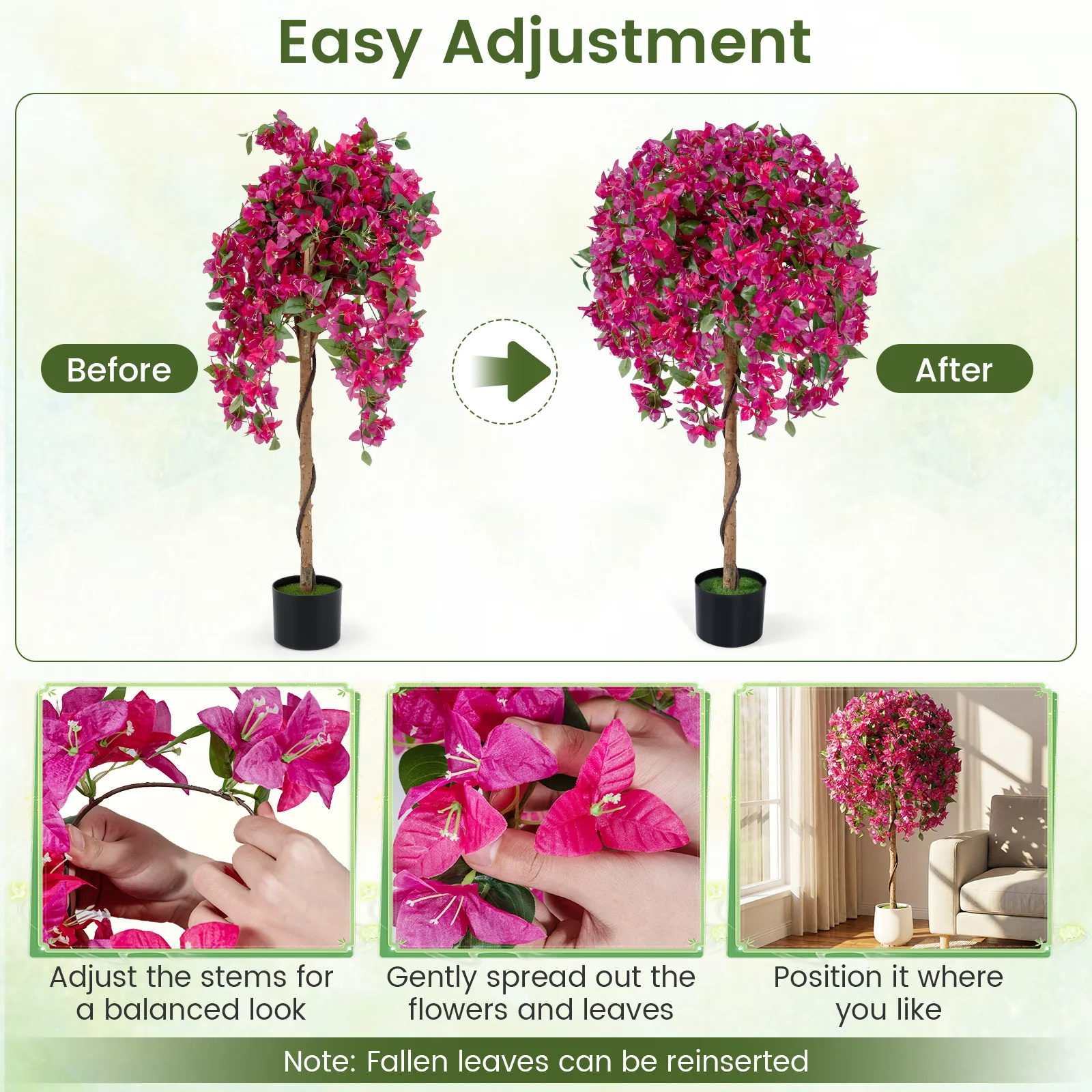 Artificial Azalea Trees, 2 Pack, Vivid Blooming Flowers - Image 8