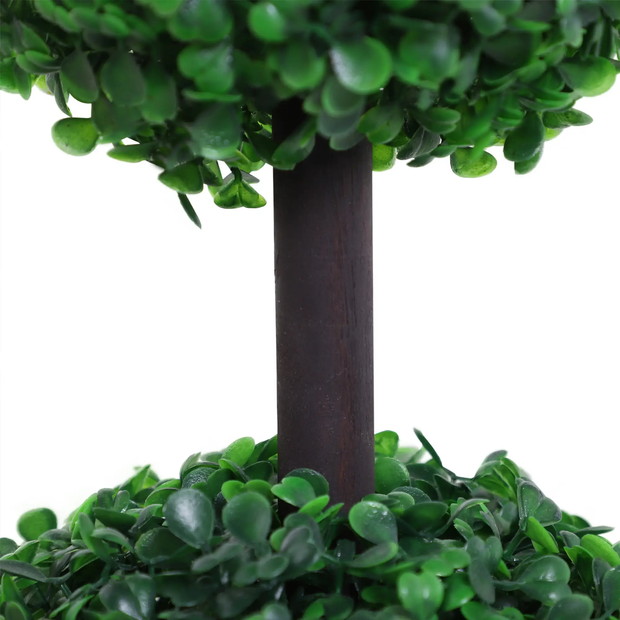 Artificial Ball Boxwood Topiary Trees, 44.1", Fake Plants In Pots, Dark Green - Image 7