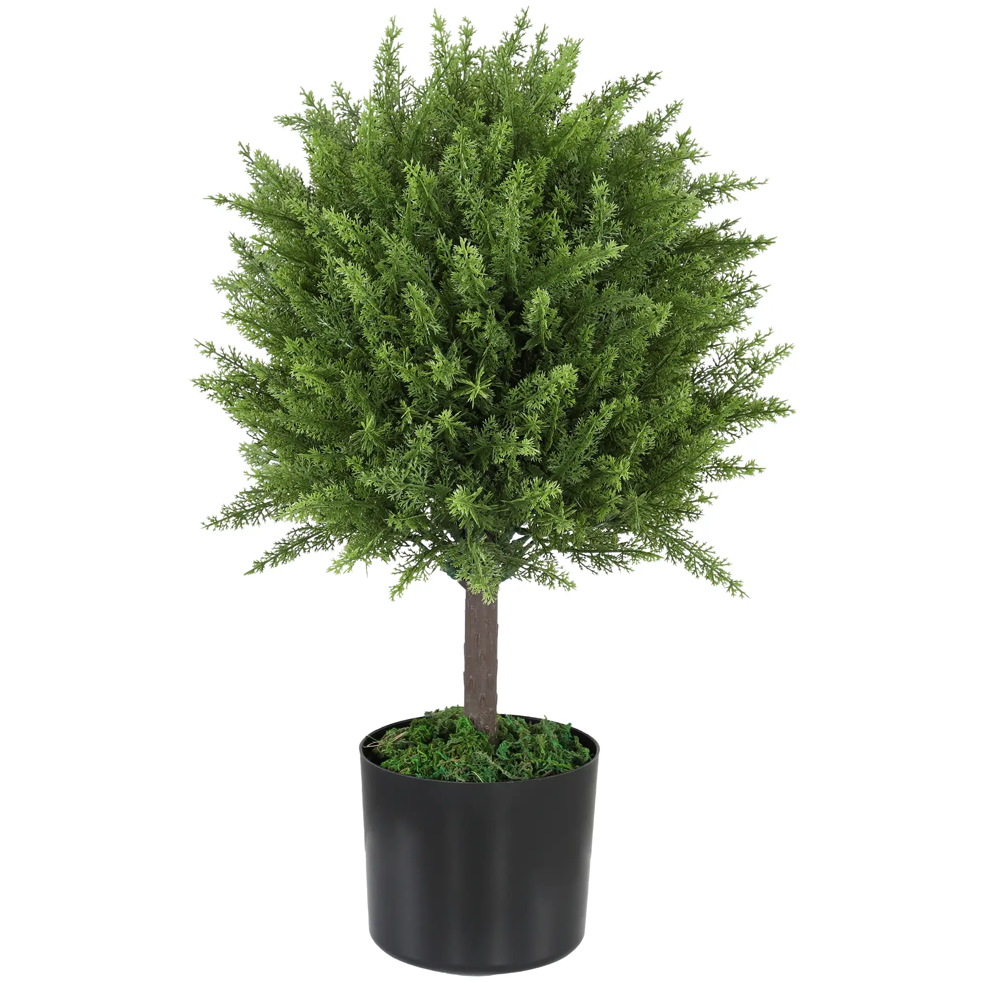 Artificial Cedar Topiary Trees In Pots, Indoor Outdoor Decor, Green