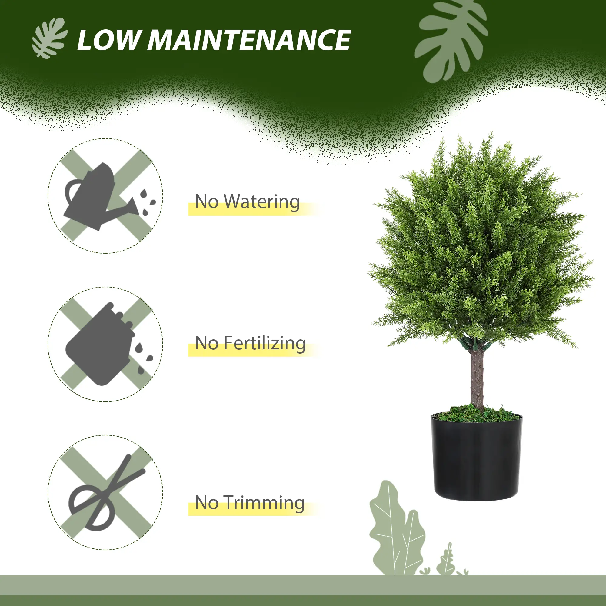 Artificial Cedar Topiary Trees In Pots, Indoor Outdoor Decor, Green - Image 5