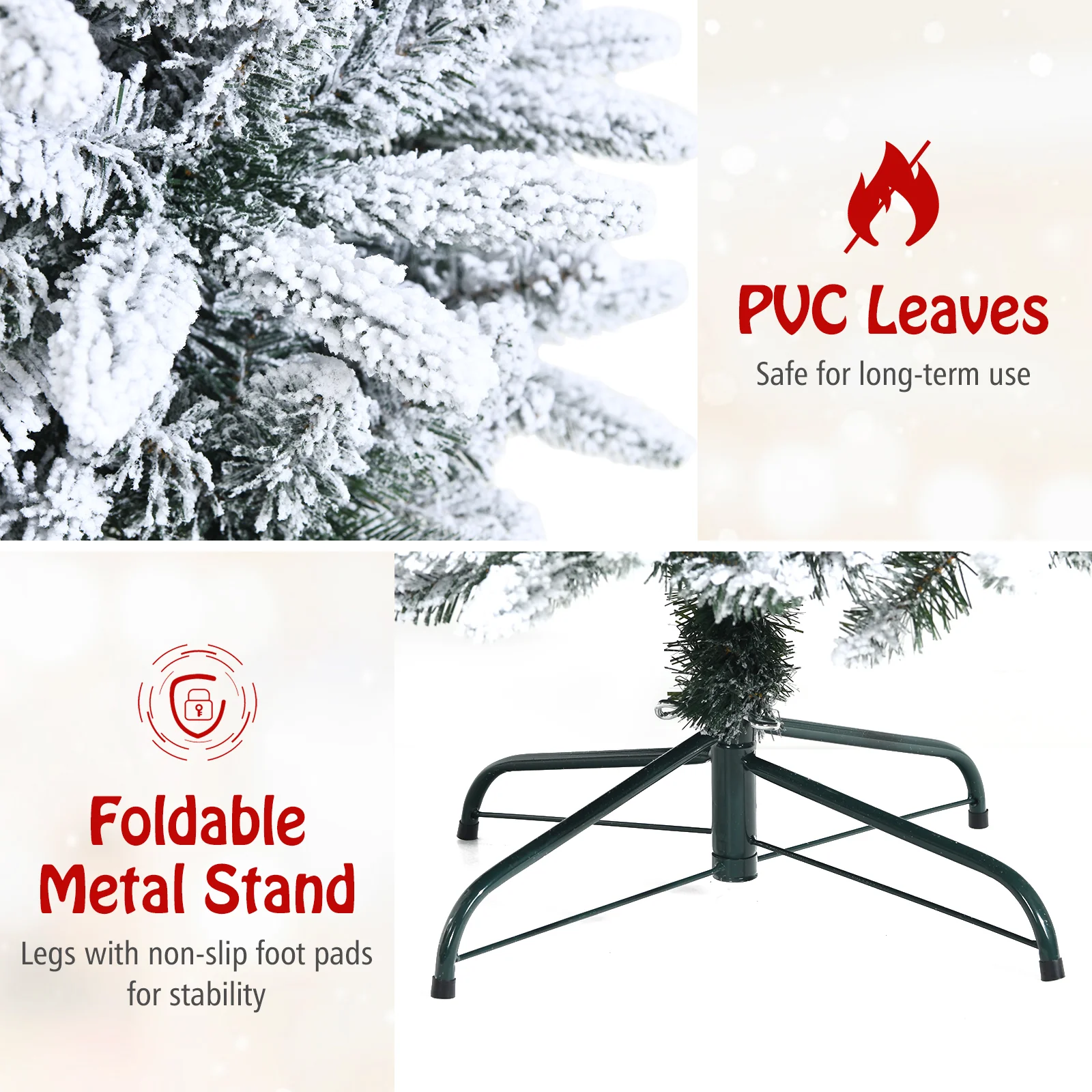 Artificial Christmas Pencil Tree, 7.5', Snow Flocked, Mixed Tips, White - Image 10