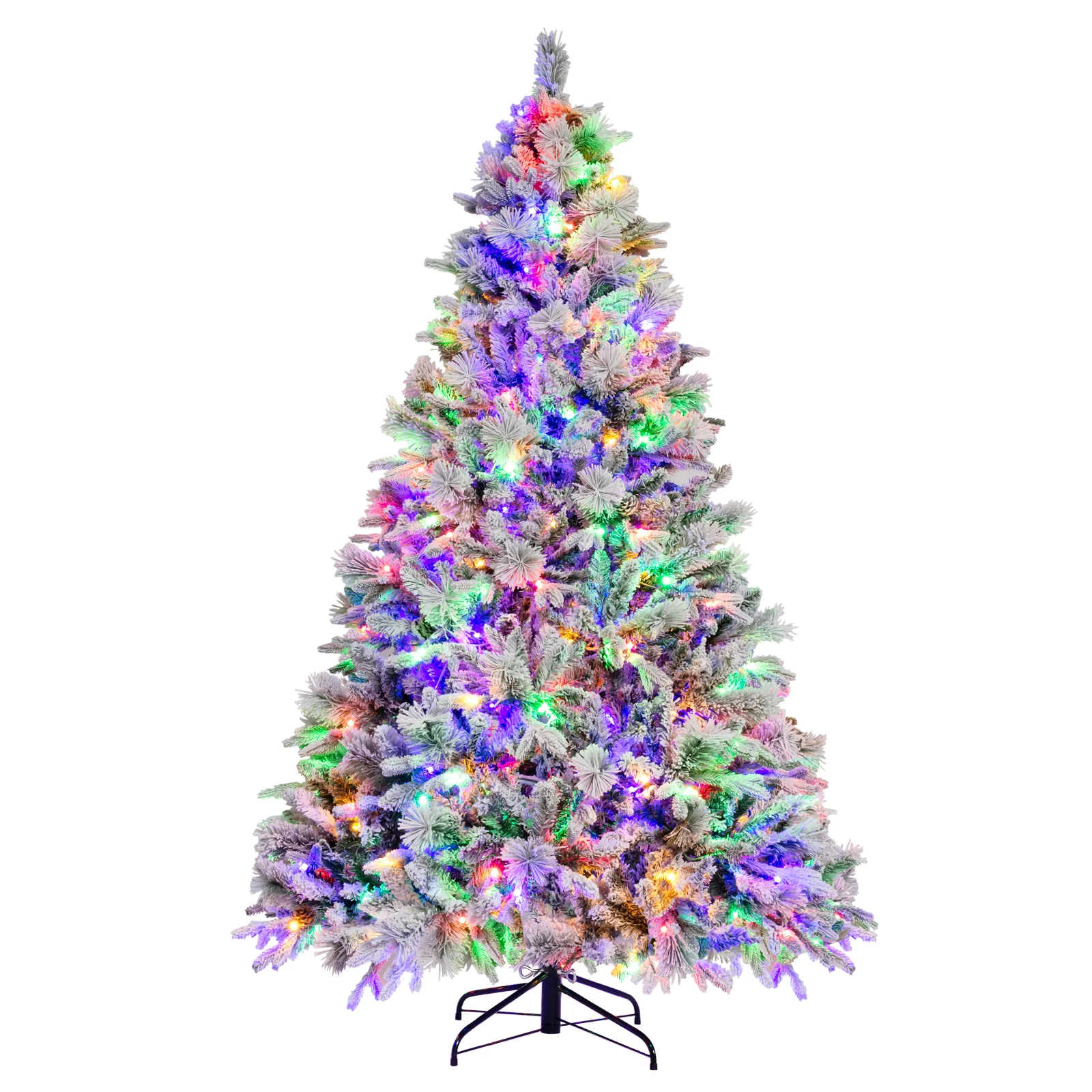 Artificial Christmas Tree With Pine Needles, LED Lights, 7 Ft, Green - Image 5