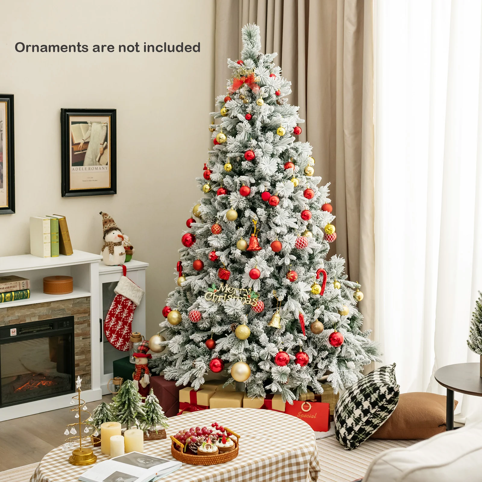 Artificial Christmas Tree With Pine Needles, LED Lights, 7 Ft, Green - Image 7