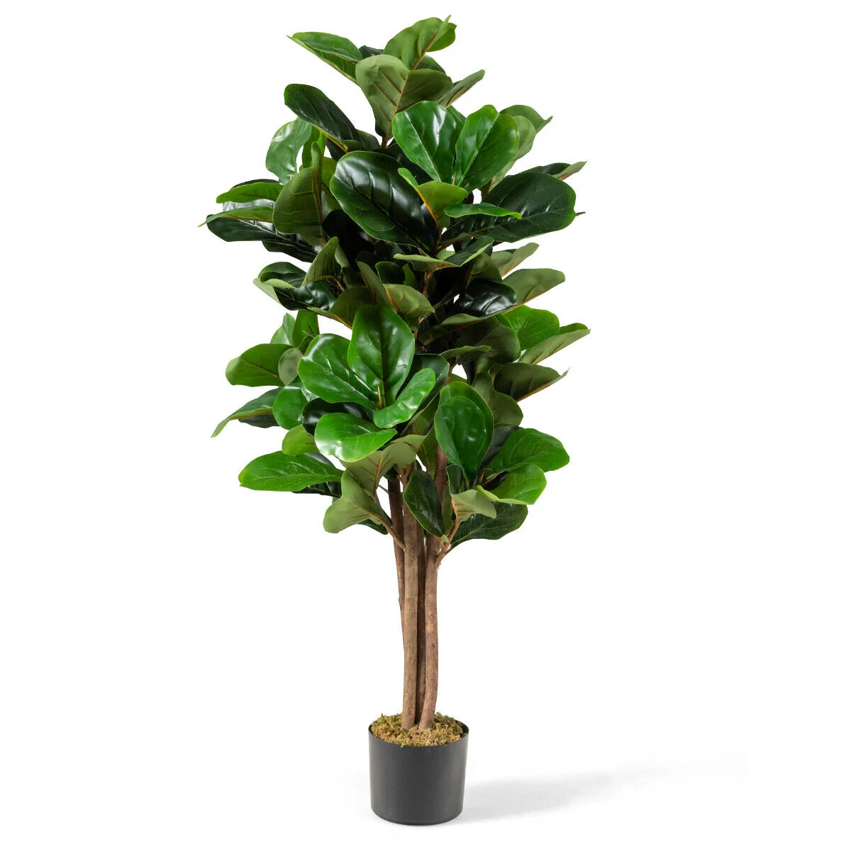 Artificial Fiddle Leaf Fig Tree, 5 Feet, Green - Image 4