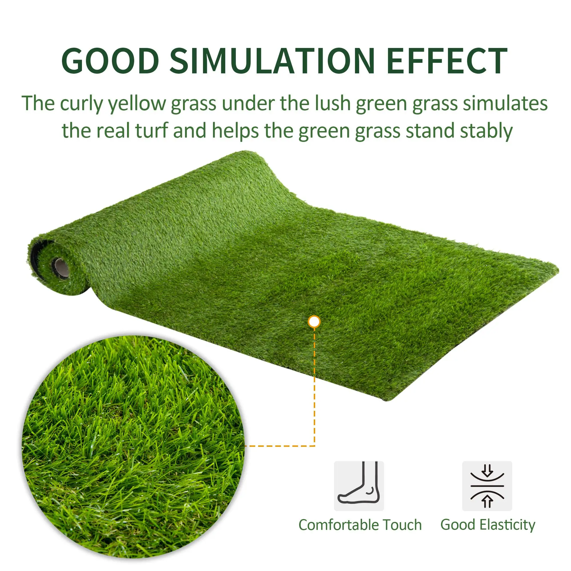 Artificial Grass 10' x 3', UV Protection, Drain Holes, Green - Image 5