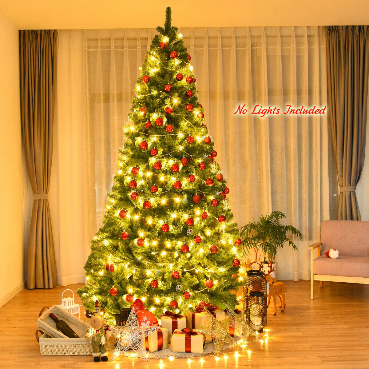 Artificial Hinged PVC Christmas Tree, 9 ft, Green - Image 2