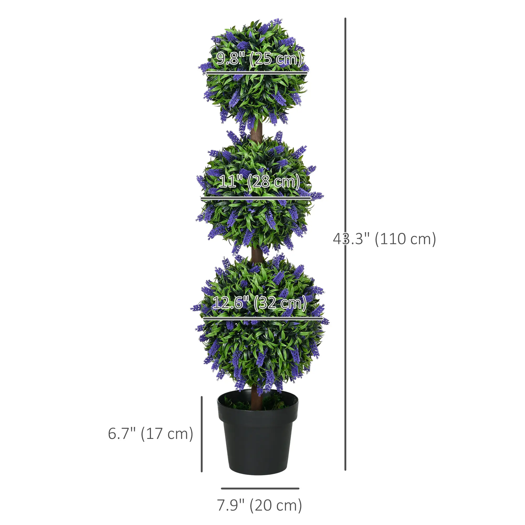 Artificial Lavender Plant Set, 3.5ft, Indoor Outdoor Decor - Image 3
