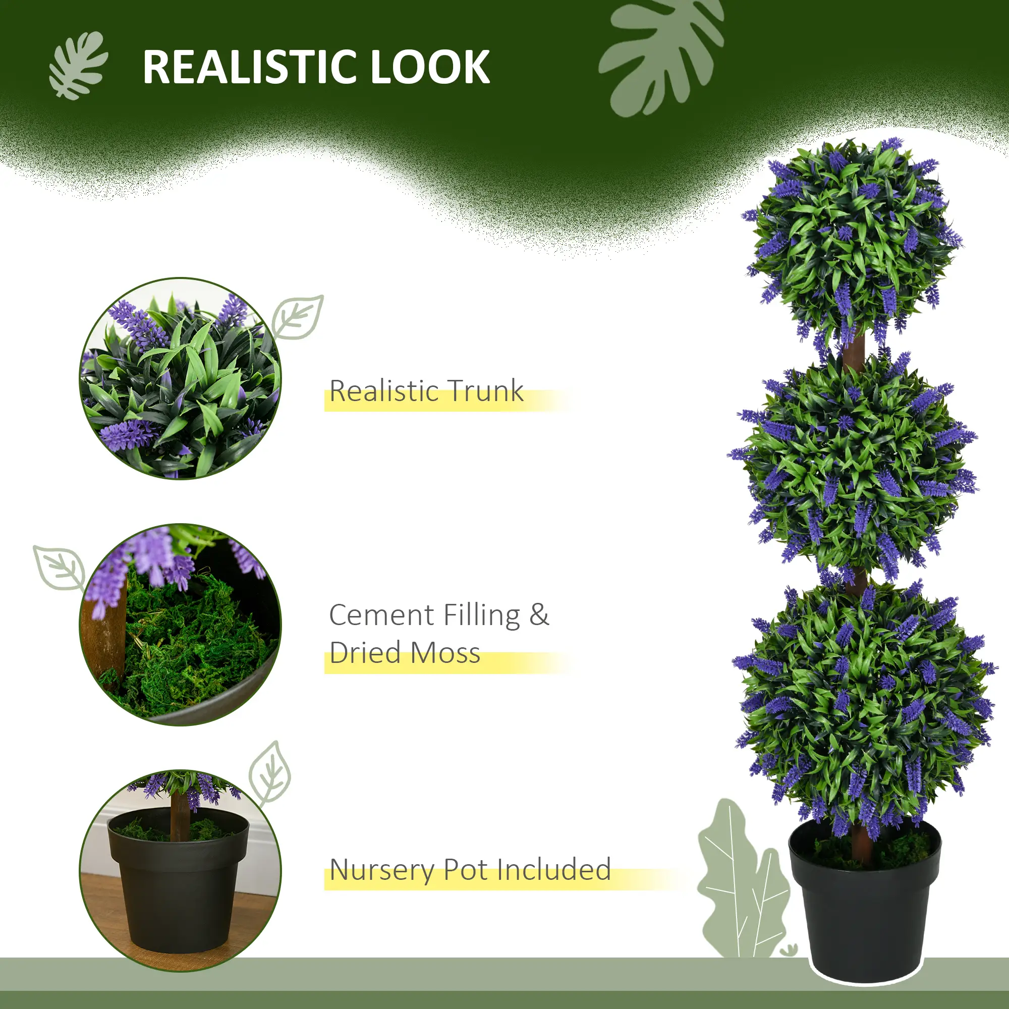 Artificial Lavender Plant Set, 3.5ft, Indoor Outdoor Decor - Image 4