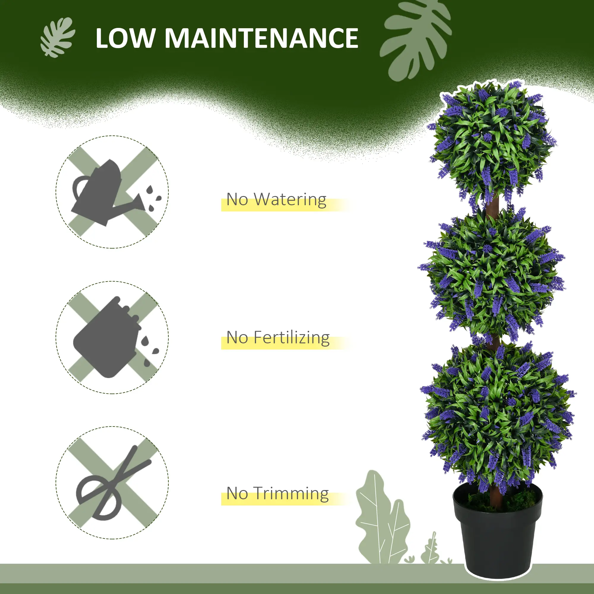 Artificial Lavender Plant Set, 3.5ft, Indoor Outdoor Decor - Image 5