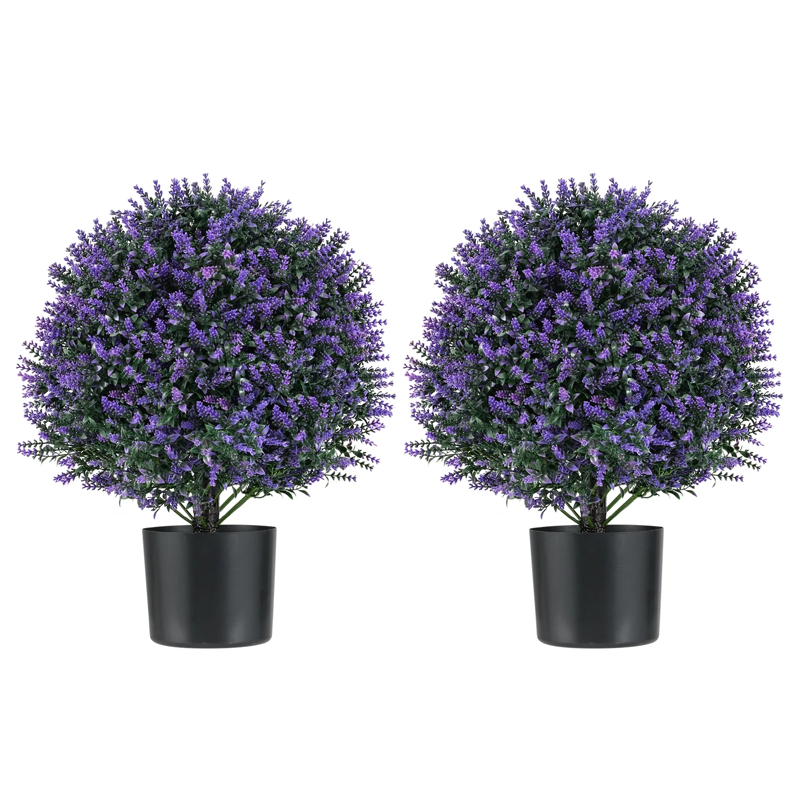 Artificial Lavender Topiary Ball Tree, 2 Pack, Purple