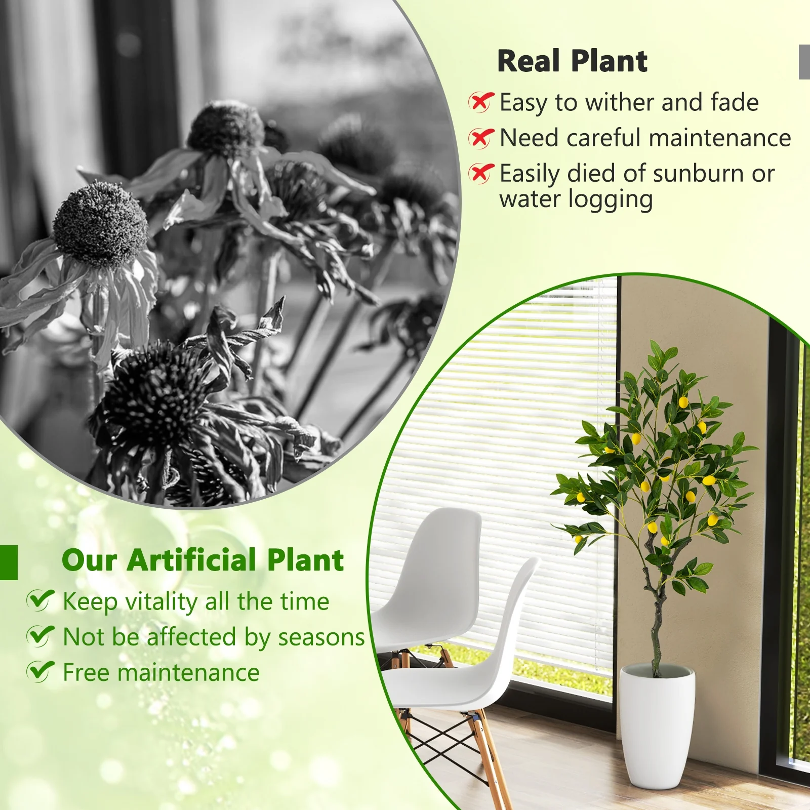 Artificial Lemon Tree, 4 ft, With Lemon Fruits - Image 9