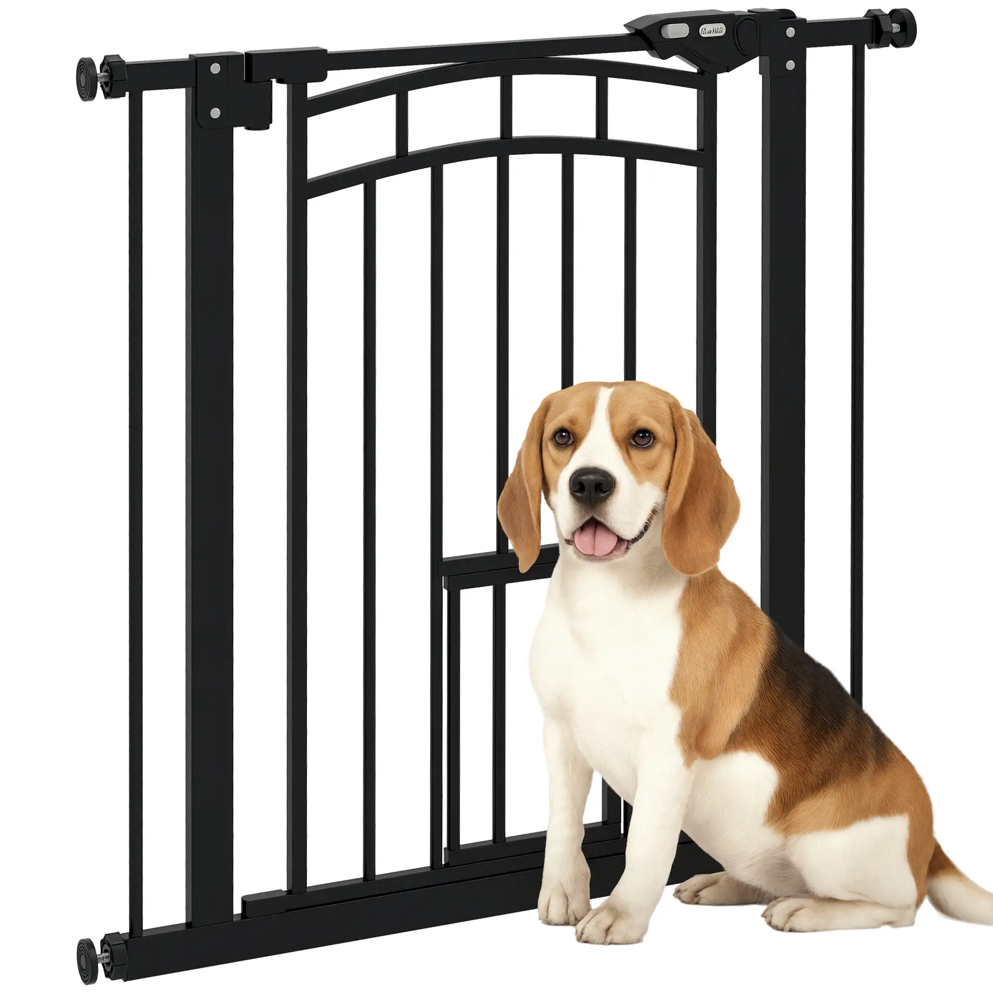 Auto-Close Pet Gate with Cat Door, Double Locking, Fits 29"-31.5" Wide, Black - Image 11