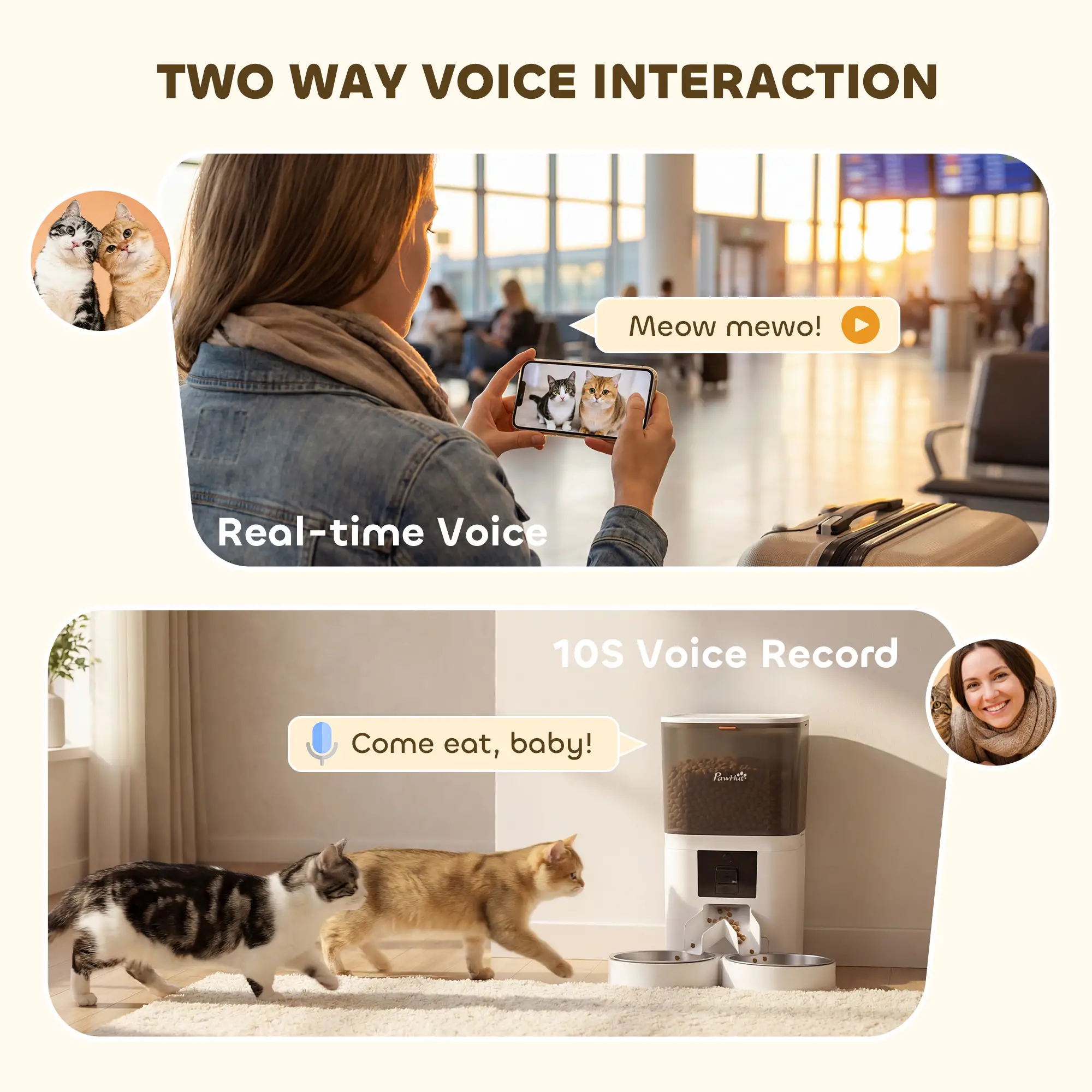 Automatic Cat Feeder, 6L, HD Camera, WiFi App Control - Image 9