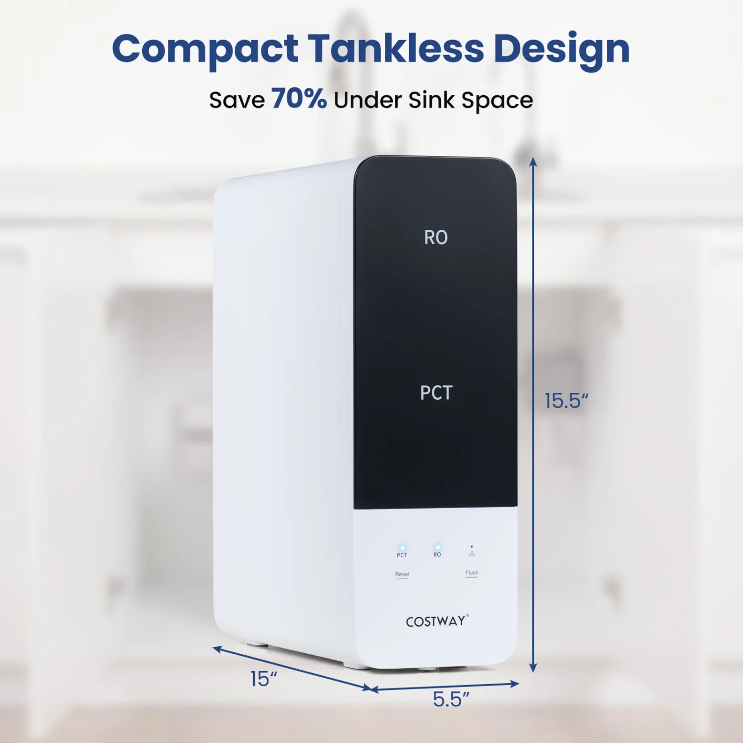 AW-RB05 Alkaline PH+ Reverse Osmosis Water Filter 600 GPD Tankless Under-Sink RO System, Black - Image 4