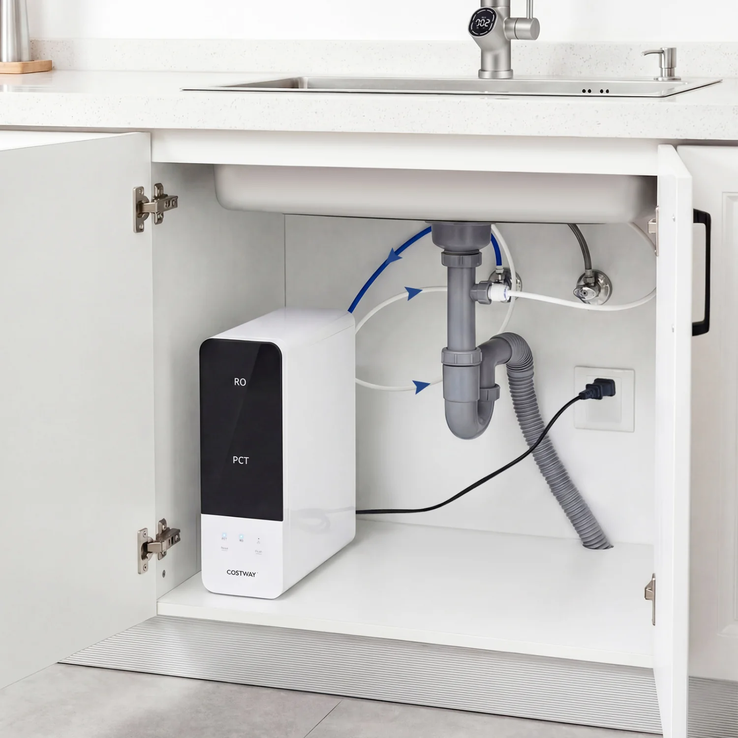 AW-RB05 Alkaline PH+ Reverse Osmosis Water Filter 800 GPD Tankless Under-Sink RO System, Black - Image 2