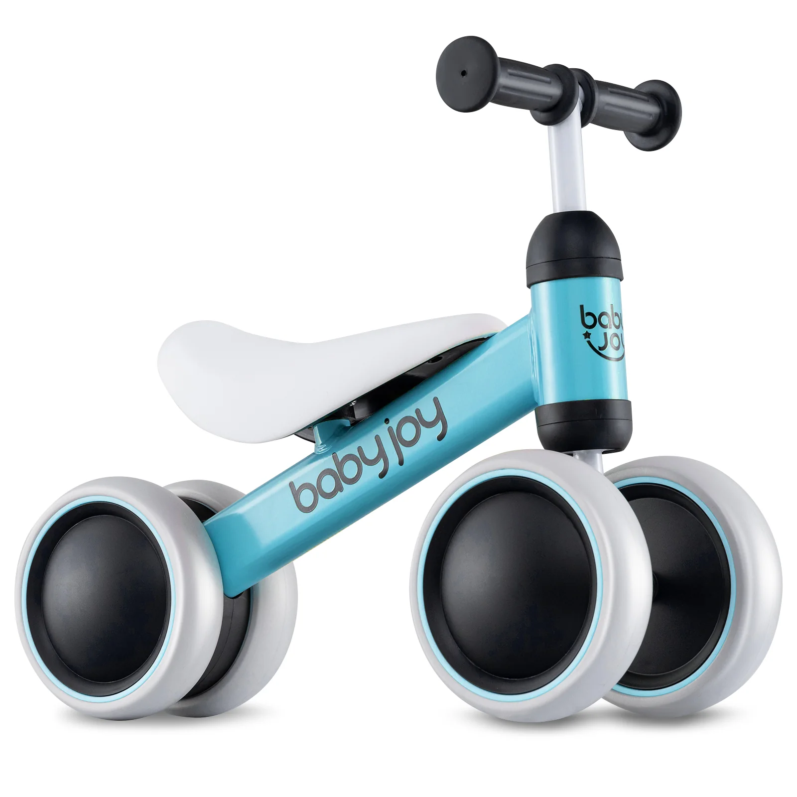Baby Balance Bike, 2 Years Old, No Pedal, 4 Wheels, Blue - Image 3