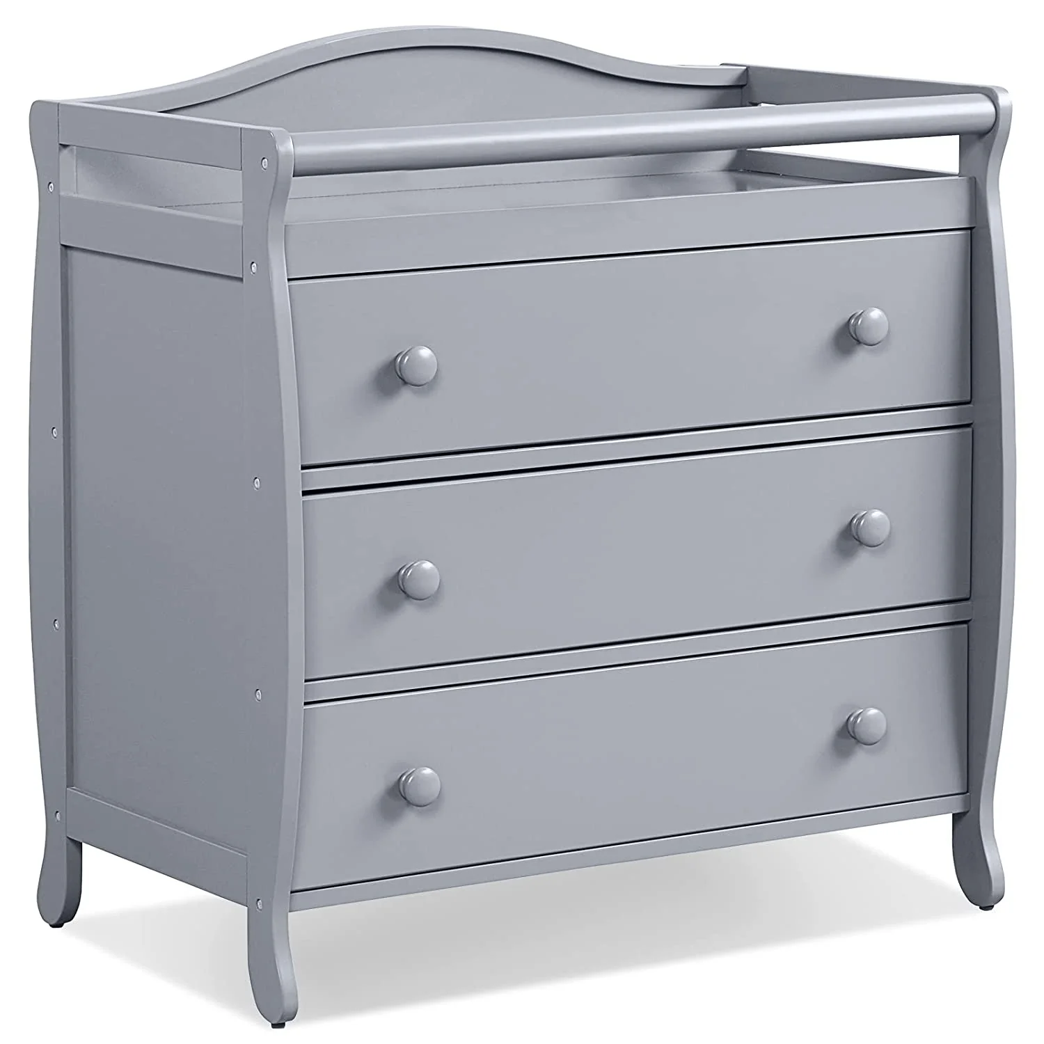 Baby Changing Table, 3 Drawers, Safety Belt, Gray - Image 4