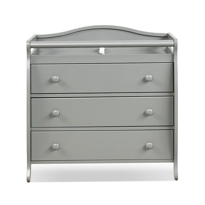 Baby Changing Table, 3 Drawers, Safety Belt, Gray - Image 7
