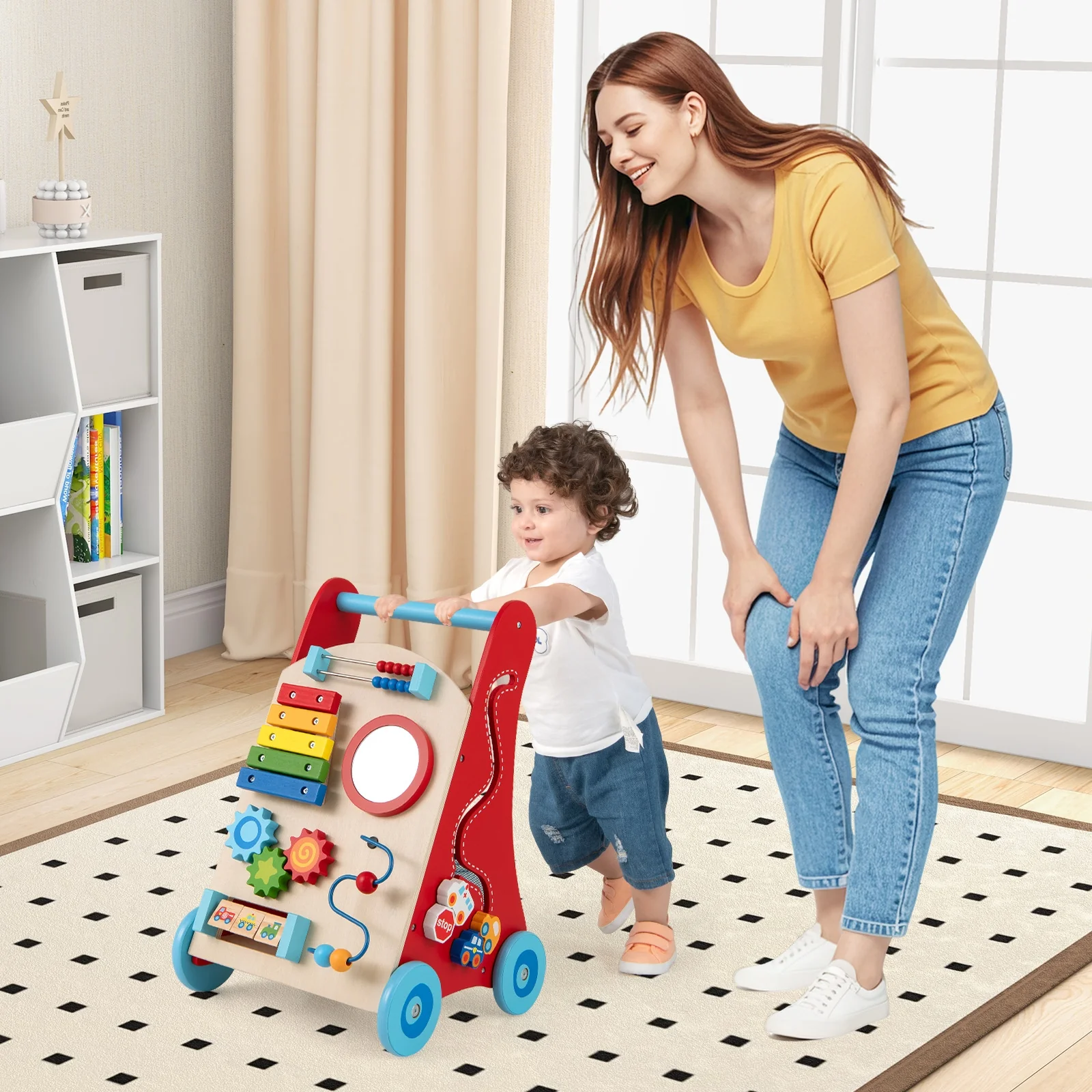 Baby Push Walker With Wheels, 3+ Years, Multicolor - Image 3