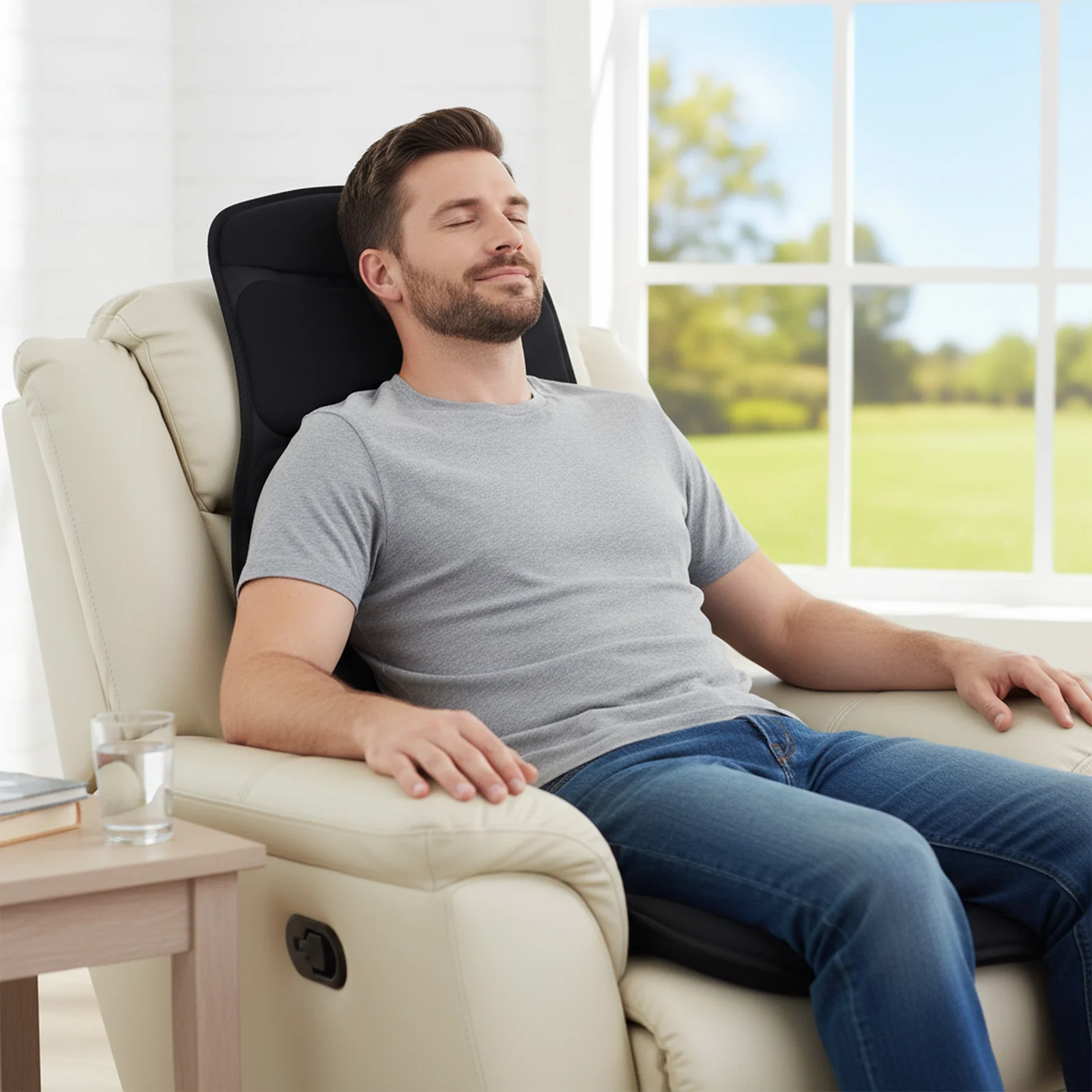 Back Massager Seat Cushion with Heat and 10 Vibration Motors for Pain Relief, Black - Image 6