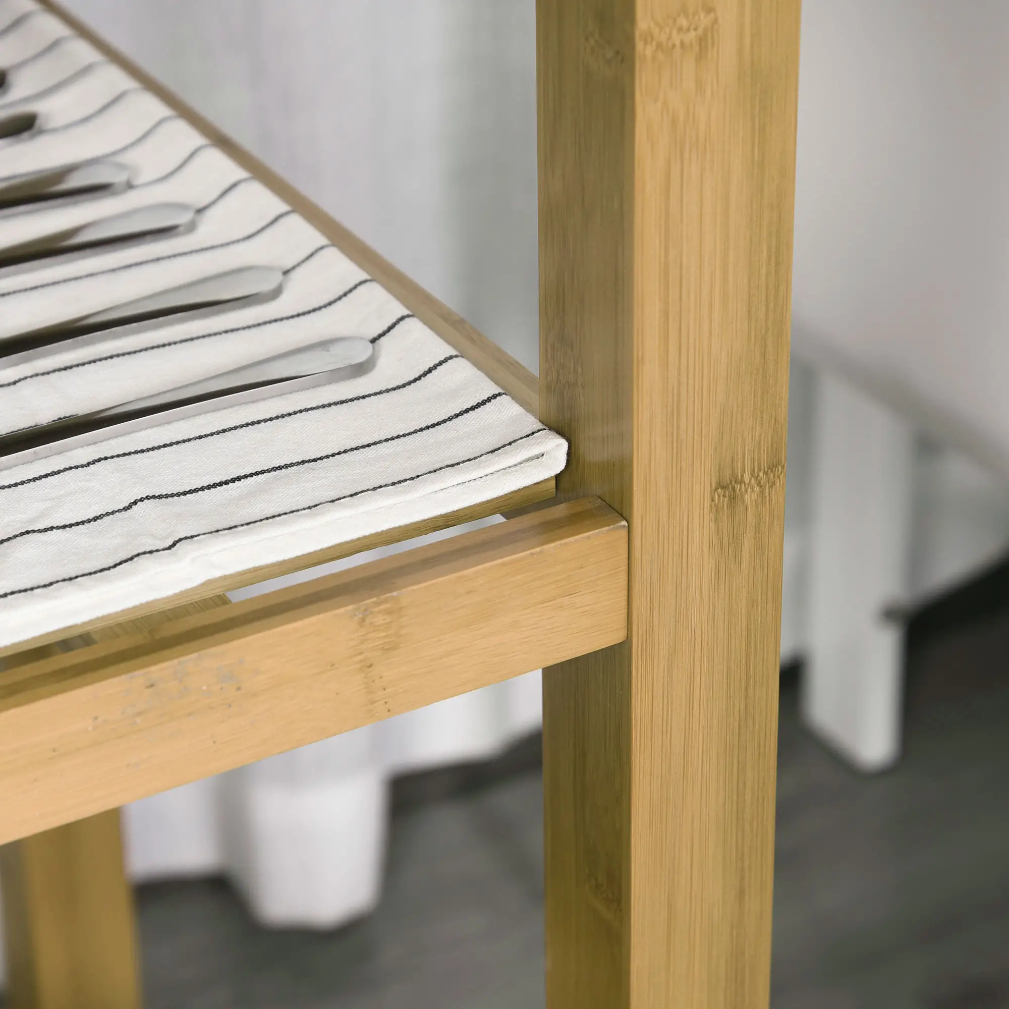 Bamboo Rolling Kitchen Island, Drawers, Shelves - Image 7
