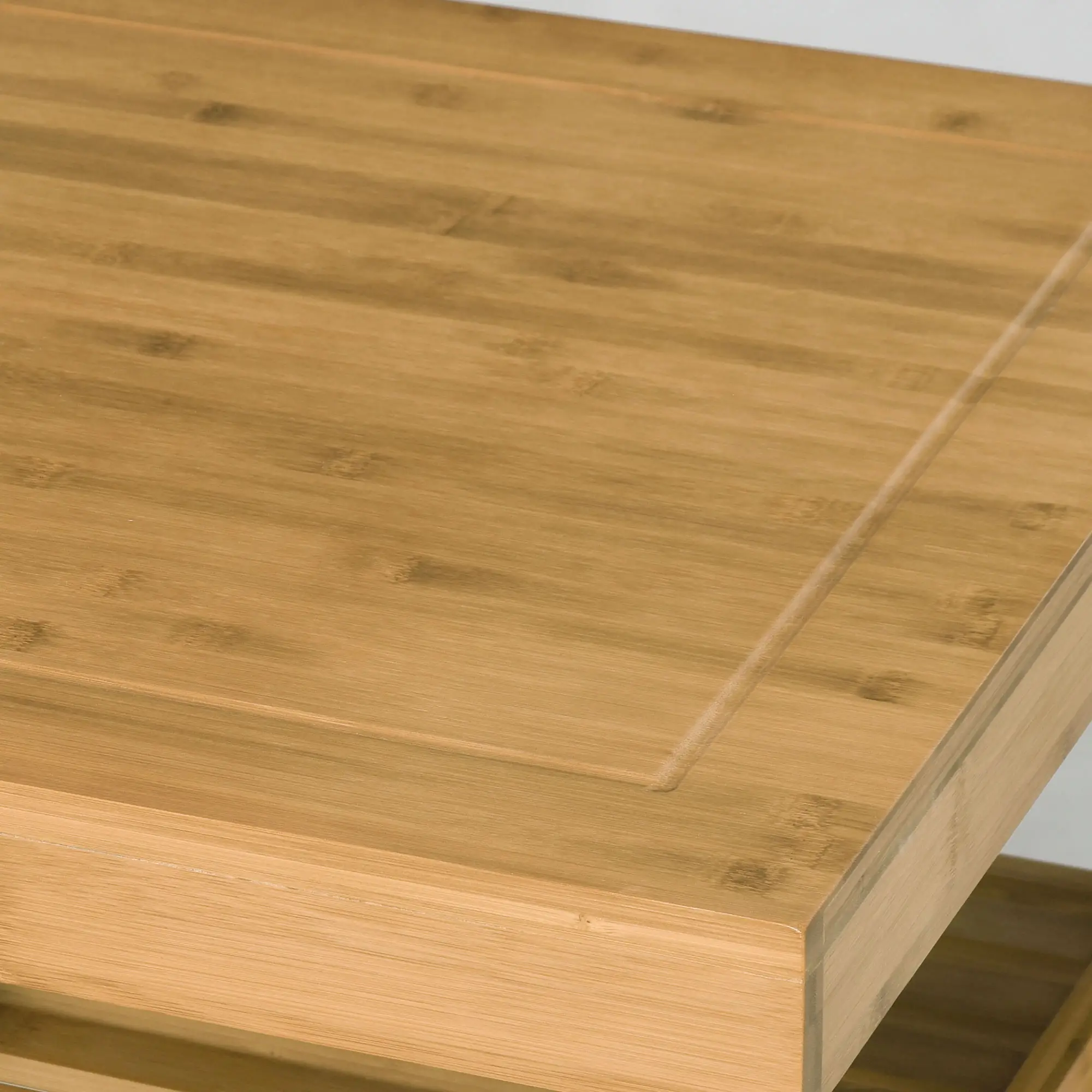 Bamboo Rolling Kitchen Island, Drawers, Shelves - Image 9