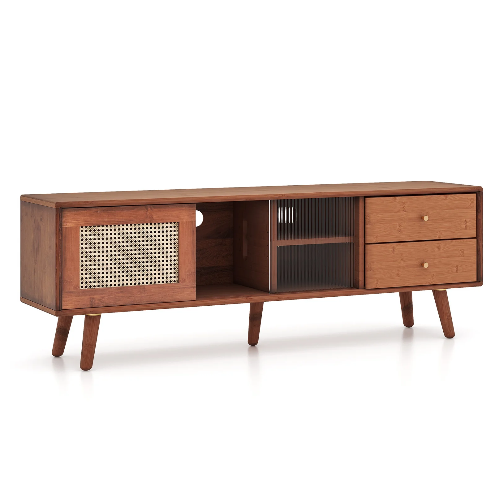Bamboo TV Stand, 65 Inch, Brown