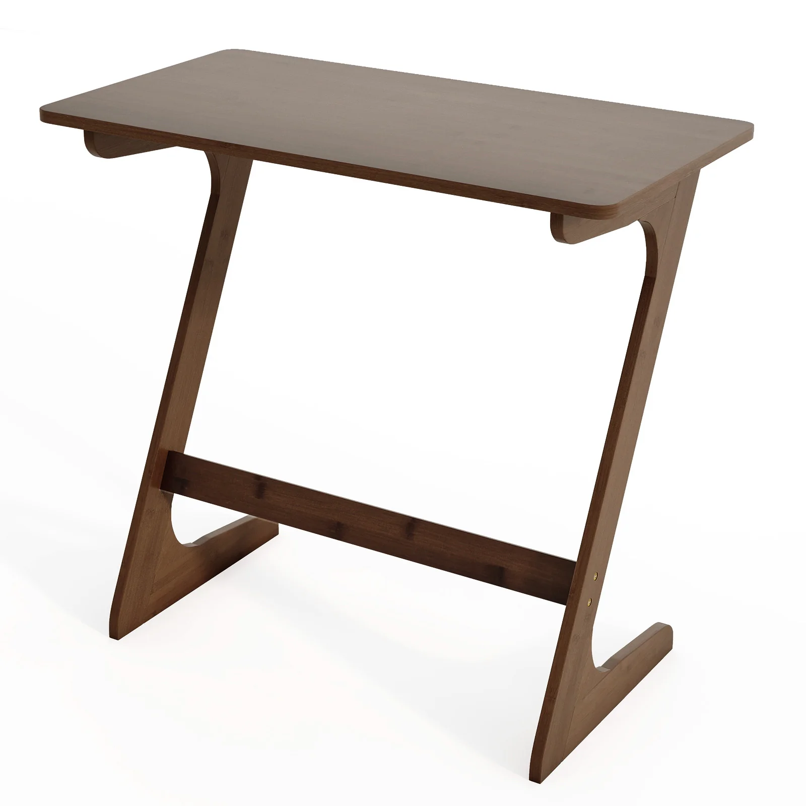 Bamboo Z-Shaped Sofa Side Table, Spacious Tabletop - Image 4