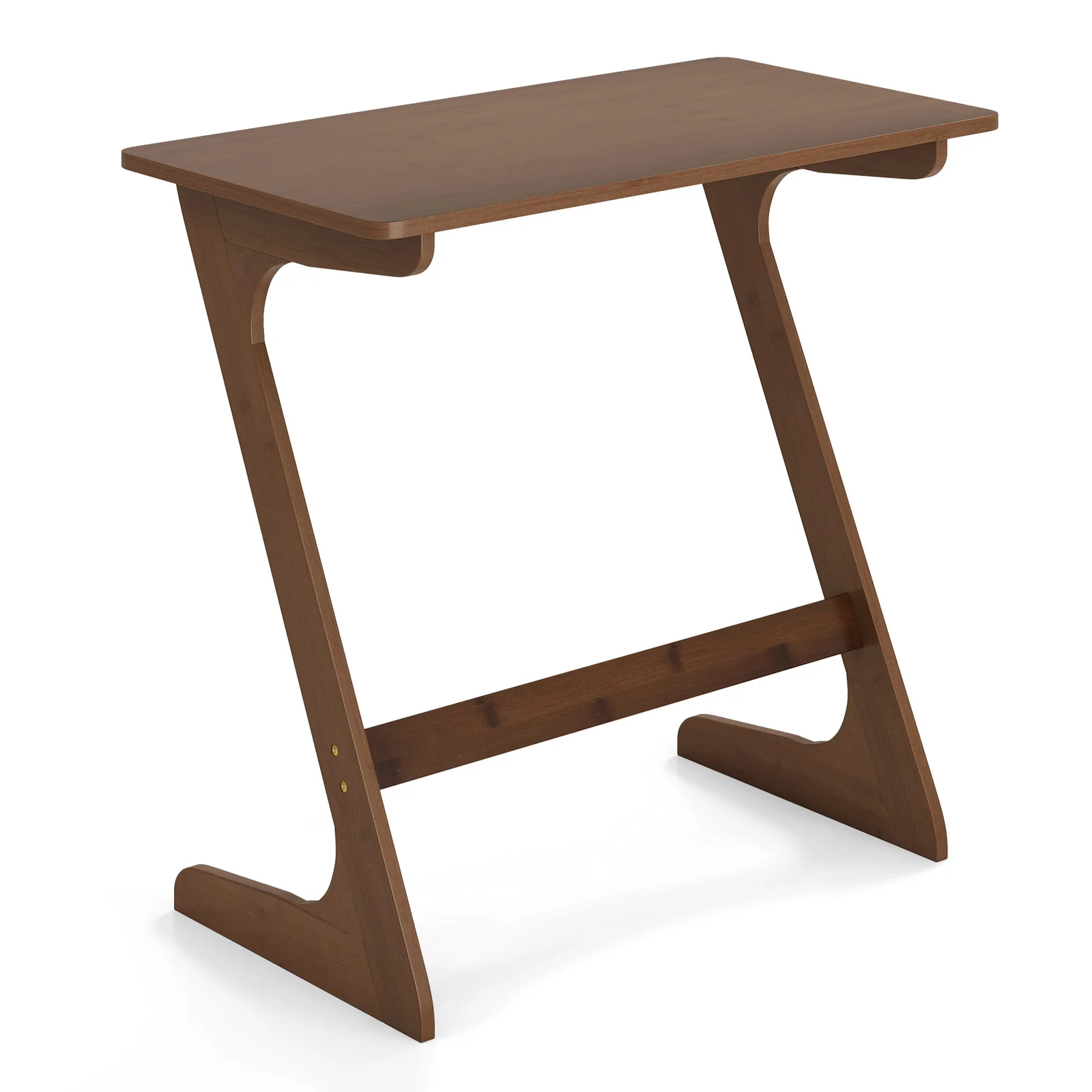 Bamboo Z-Shaped Sofa Side Table, Spacious Tabletop - Image 5