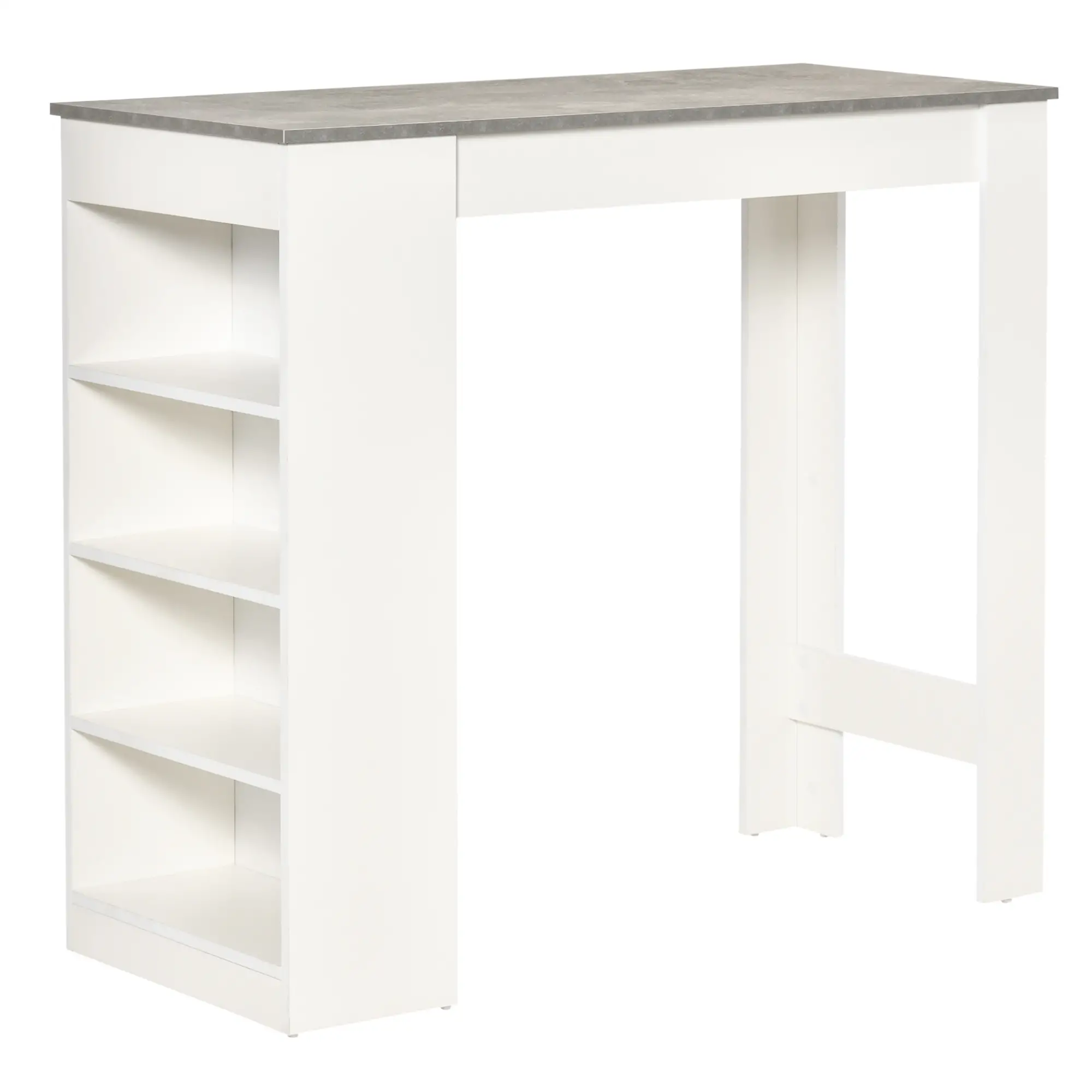 Bar Table, High Top Pub Table with 4 Shelves, Modern, Grey - Image 11