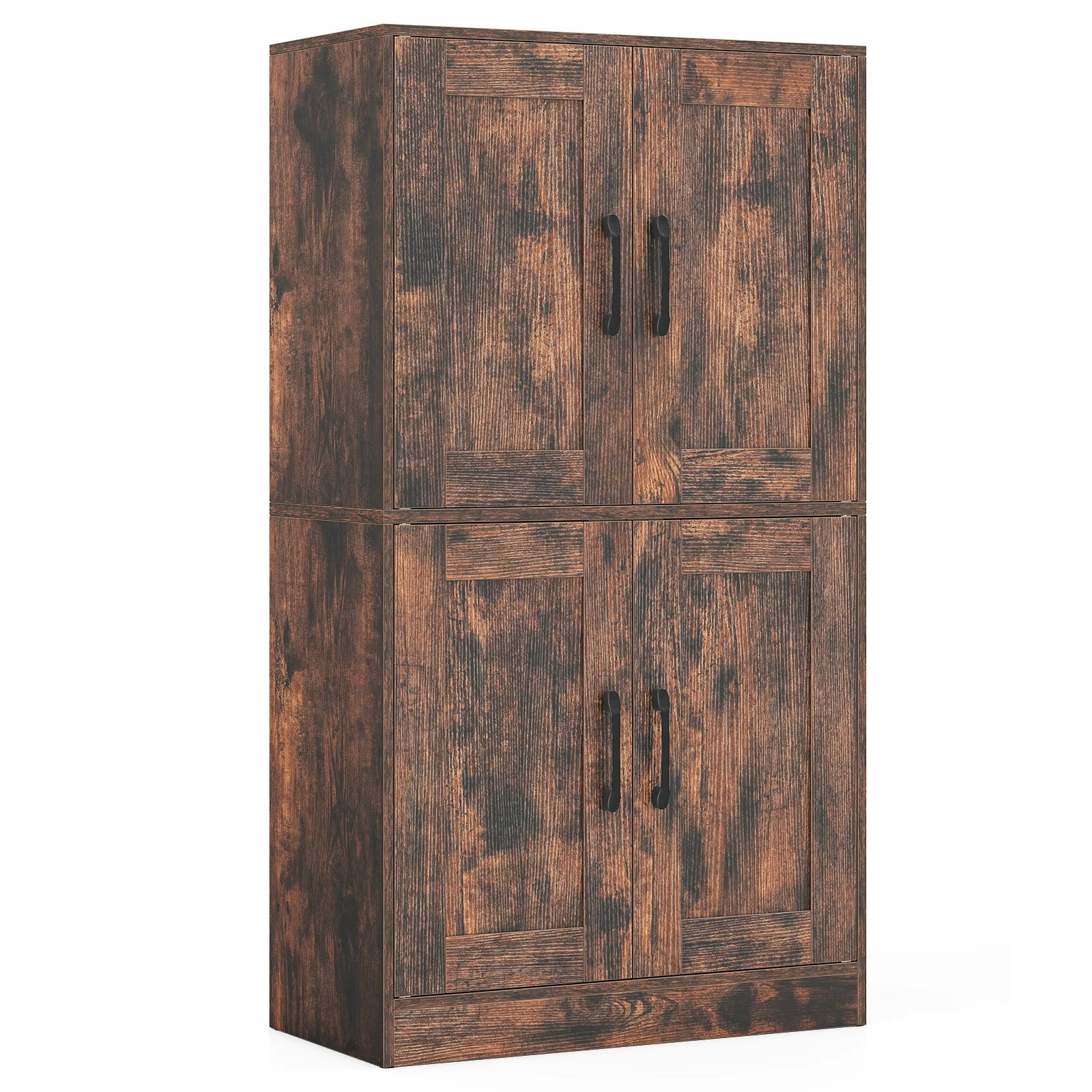 Bathroom Cabinet, 43.5 Inch, Doors, Adjustable Shelves, Rustic Brown