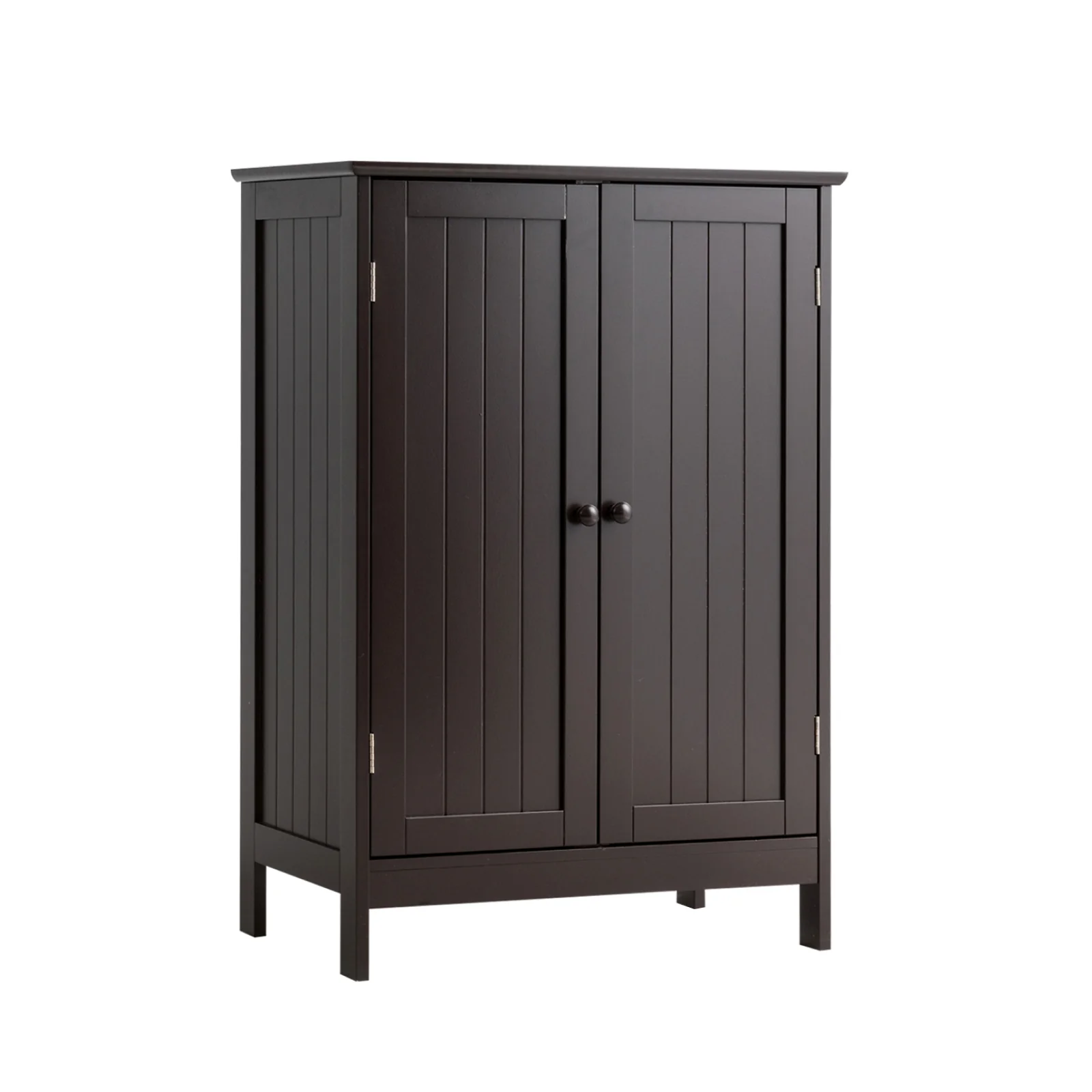 Bathroom Floor Storage Cabinet, Double Door, Brown