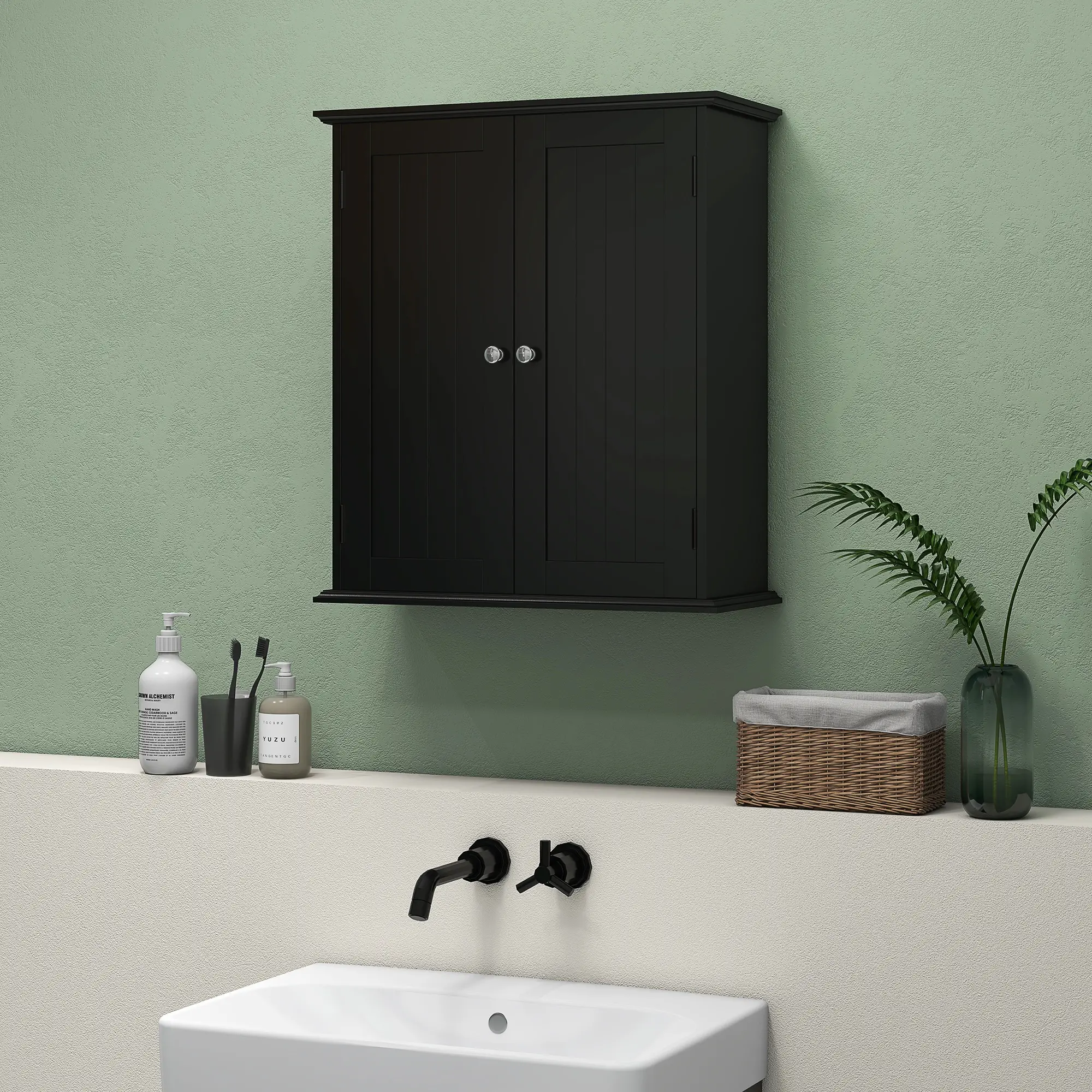 Bathroom Medicine Cabinet, 2 Doors, Adjustable Shelf, Over Toilet - Image 8