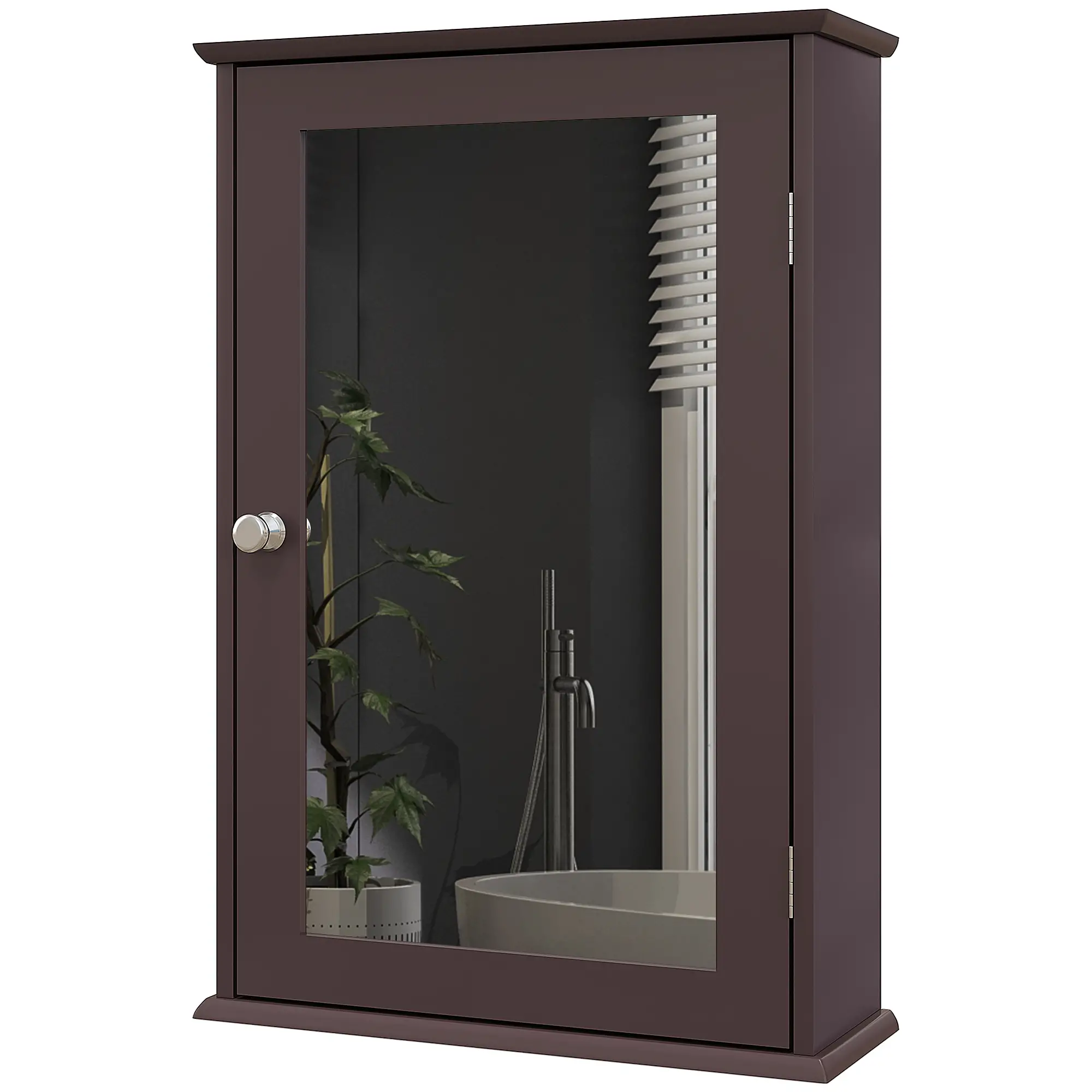 Bathroom Mirror Cabinet, Wall Mounted Medicine Cabinet, Dark Brown - Image 11