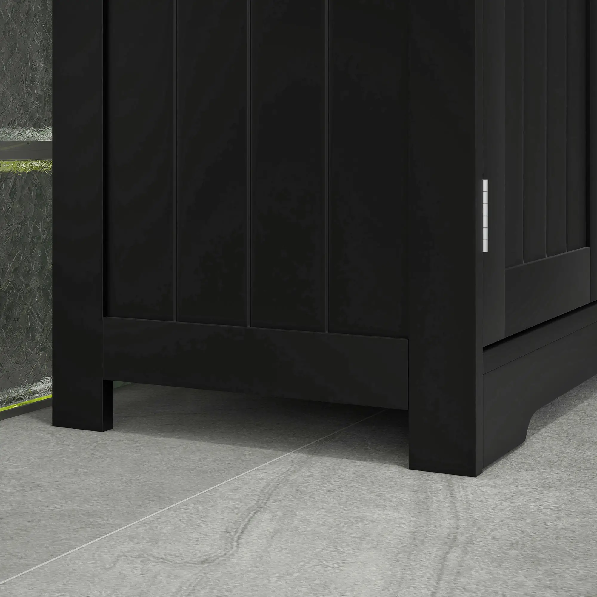 Bathroom Storage Cabinet, 2 Drawers, Adjustable Shelf, Black - Image 10