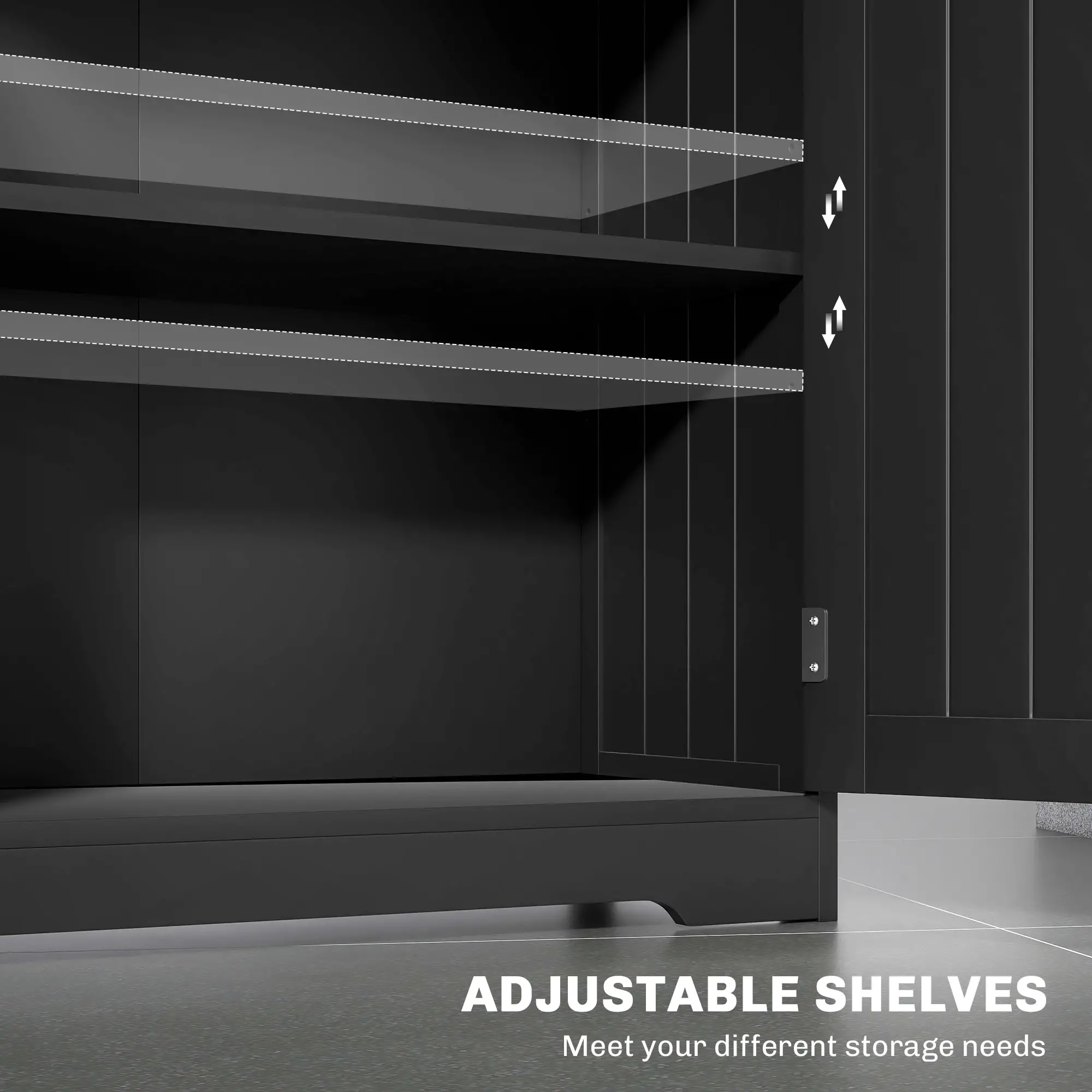 Bathroom Storage Cabinet, 2 Drawers, Adjustable Shelf, Black - Image 5