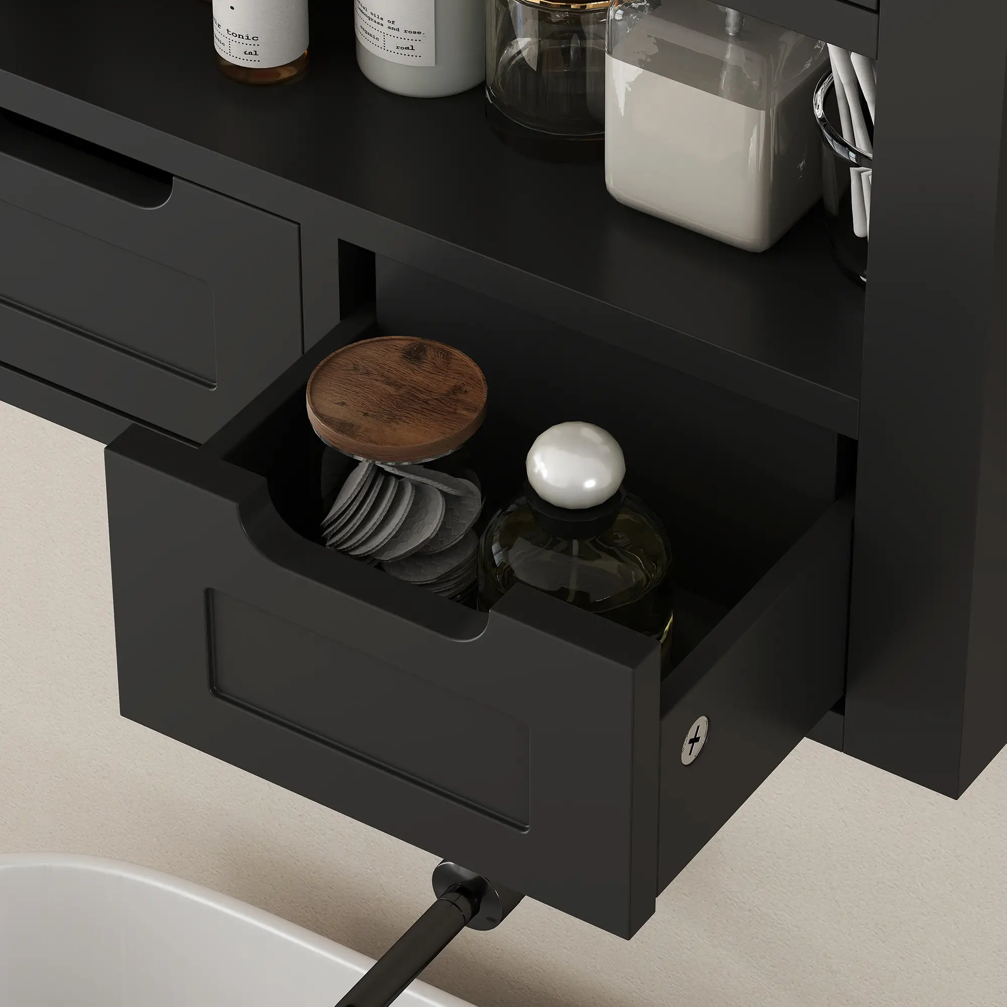 Bathroom Wall Cabinet, Medicine Cabinet, With Shelf, Black - Image 10