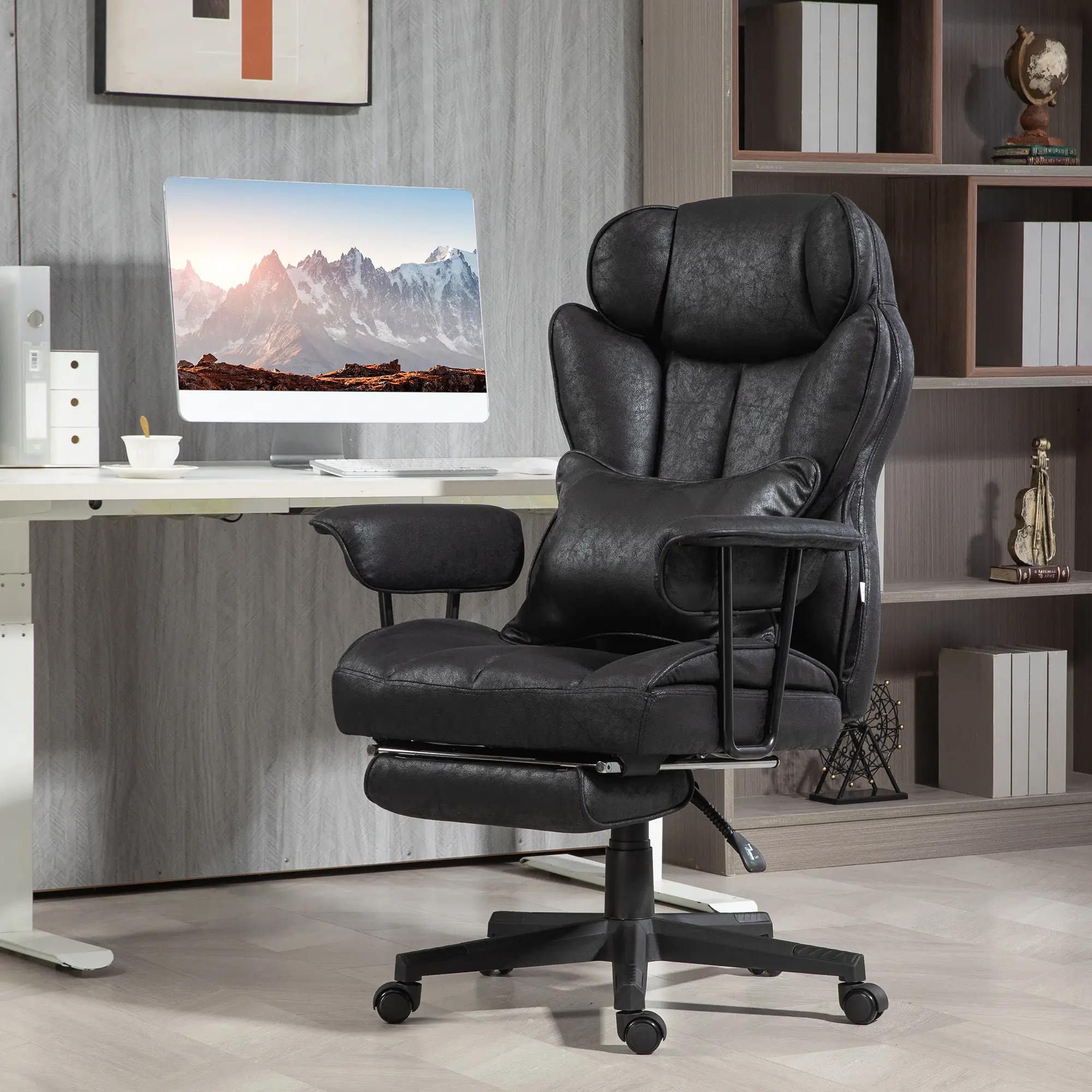 Big and Tall Office Chair with Foot Rest, 400LBS, High Back, Black - Image 8