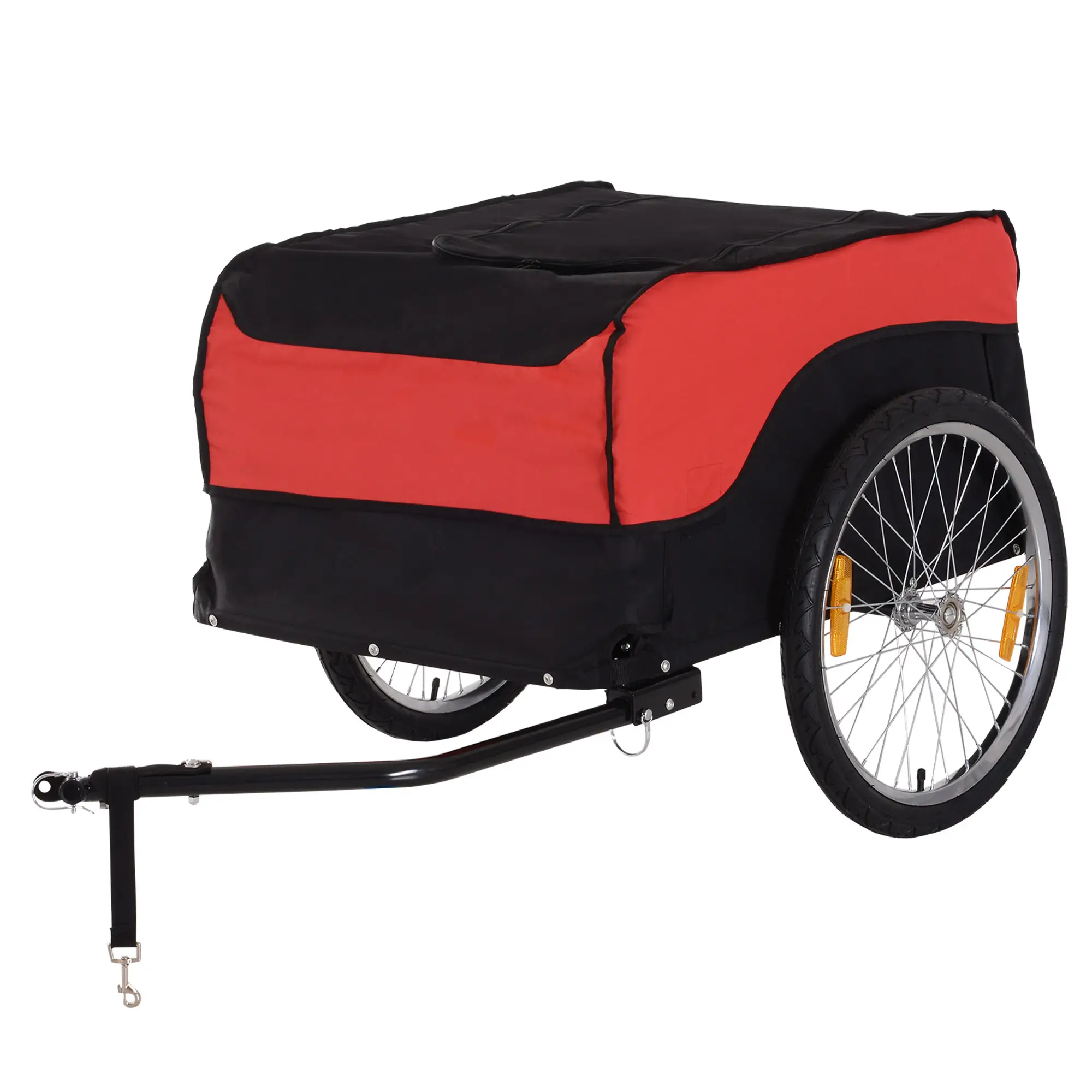 Bike Cargo Trailer, Bicycle Luggage Carrier Cart, Black, Red